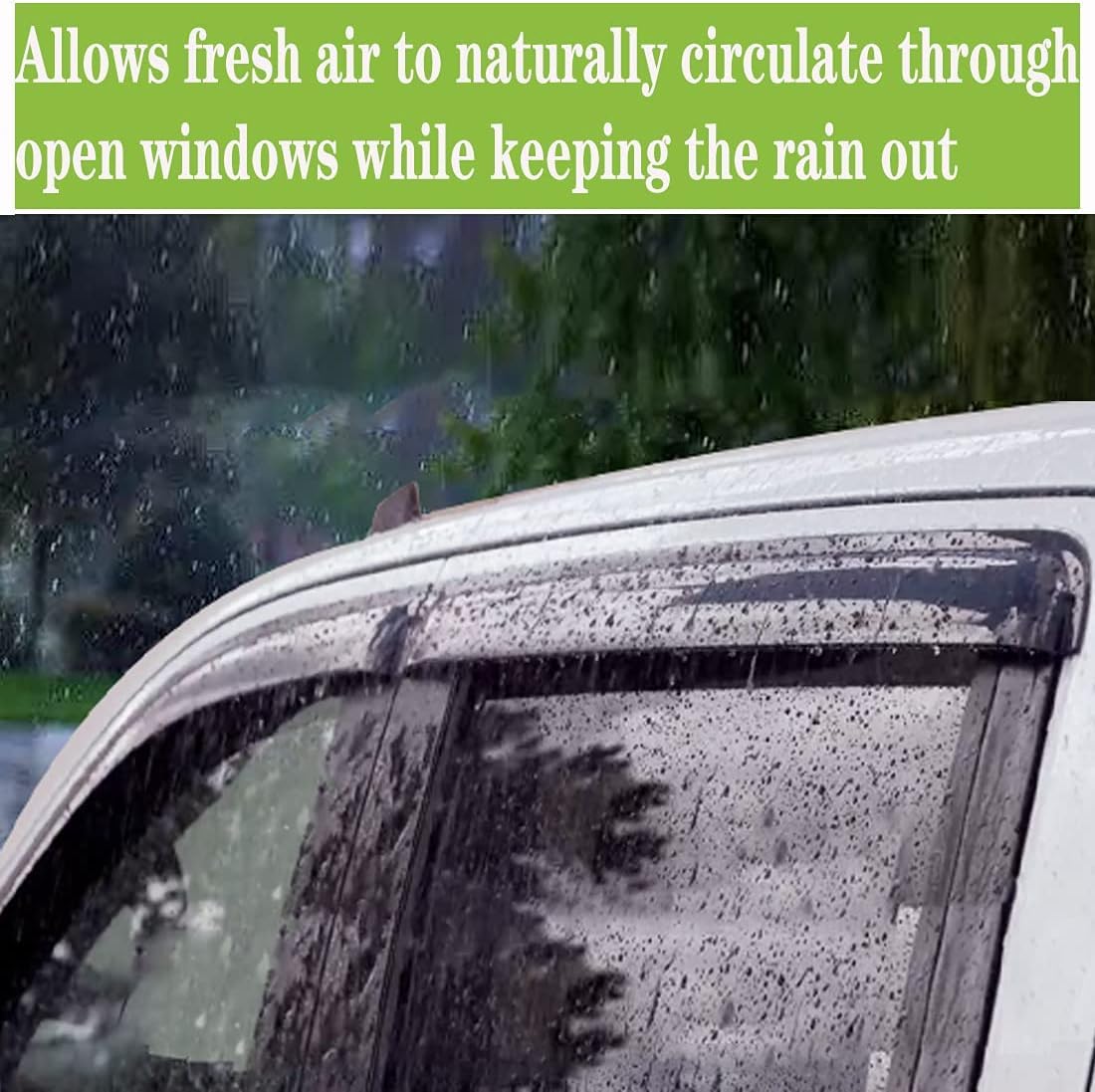 In-Channel Side Window Visors Wind Deflectors For Chevy Silverado/Gmc Sierra 1500 2500Hd 3500Hd Double/Extended Cab 2014-2018, V