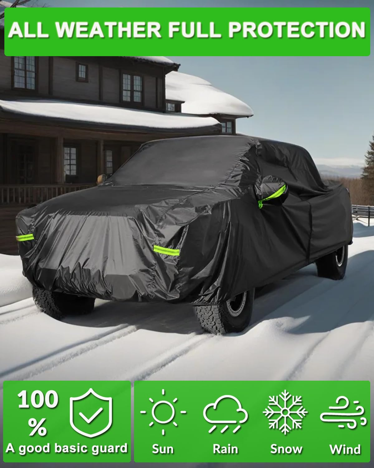 Morhept Pickup Truck Cover Waterproof All Weather, Outdoor Indoor Truck Protection Cover For Ford F150 / Chevy Silverado/Dodge R