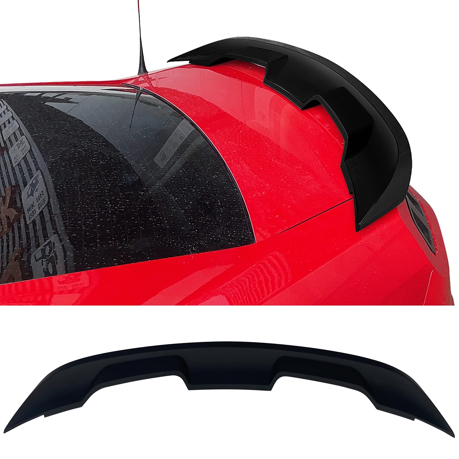 Ikon Motorsports, Trunk Spoiler Compatible With 2010-2014 Ford Mustang, Matte Black Abs Plastic 2020 Gt500 Style Rear Spoiler Wing, 2011 2012 2013