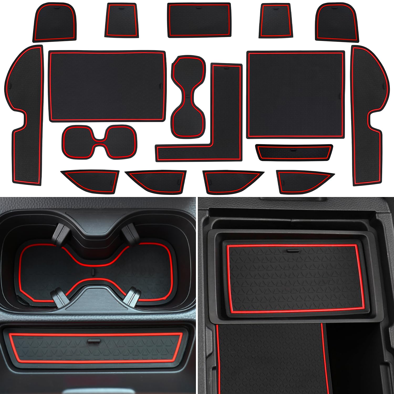 Locoy Center Console Liner For Honda Crv Accessories 2023 2024 2025, For Cr-V Cup Holder Mat, Door Slot Pad, Coaster Trim, Non-S
