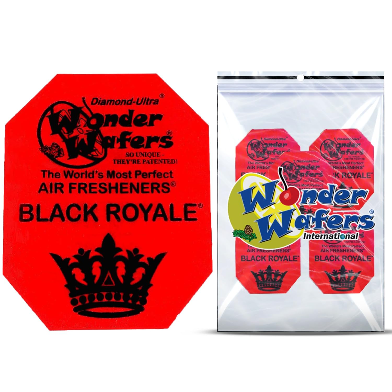 Wonder Wafers 24 Count Individually Wrapped Air Fresheners Black Royale