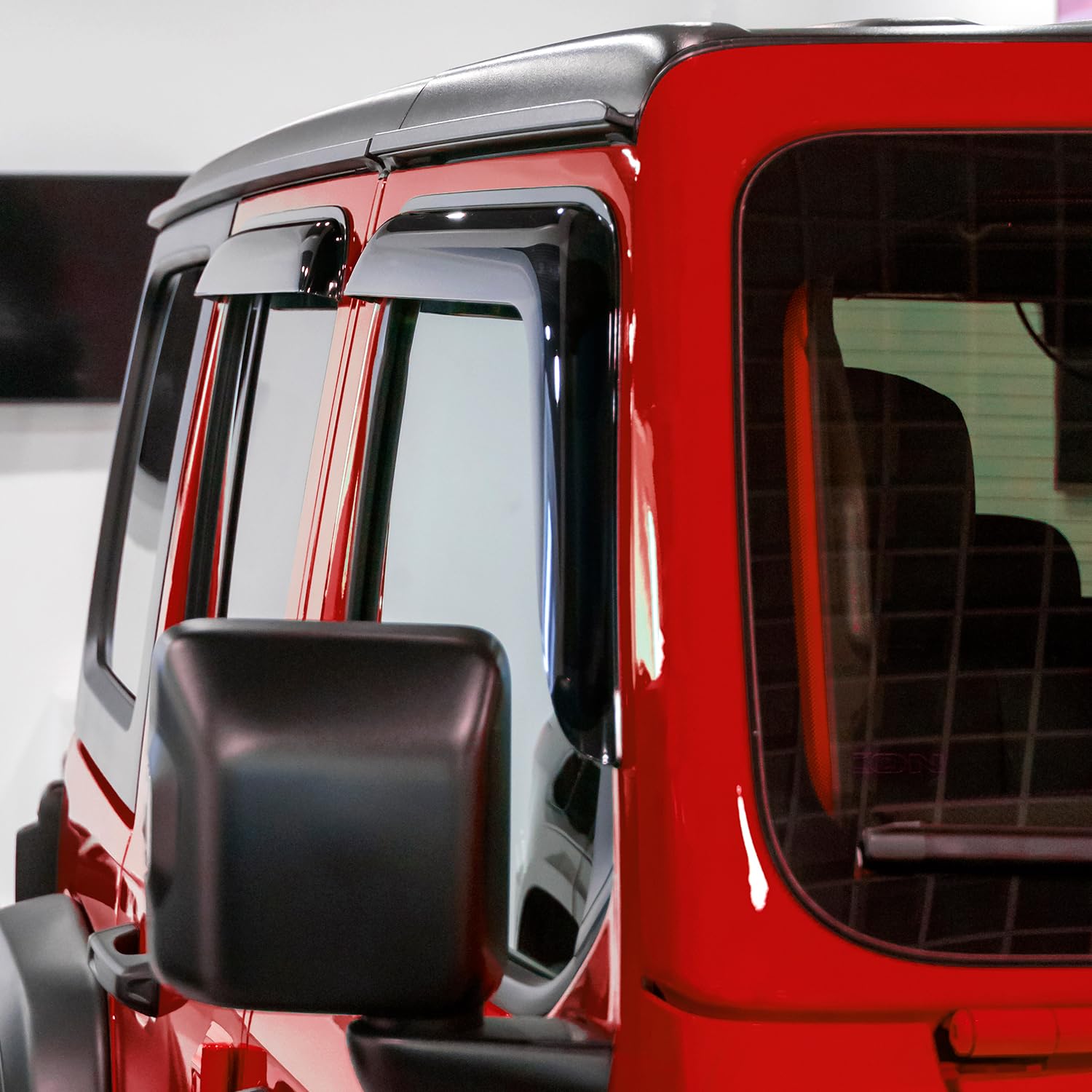 Voron Glass Tape-On Extra Durable Rain Guards For Jeep Wrangler Jl 2018-2025/Jeep Gladiator 2020-2025, Window Deflectors, Vent W