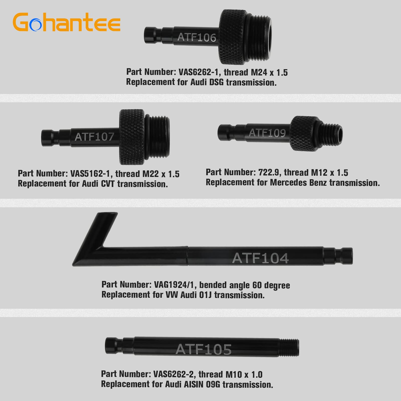 Gohantee Automatic Transmission Fluid Oil Filling Filler Adapter Manual Filler Kit Include Metal Dispenser With Shut Off Valve,