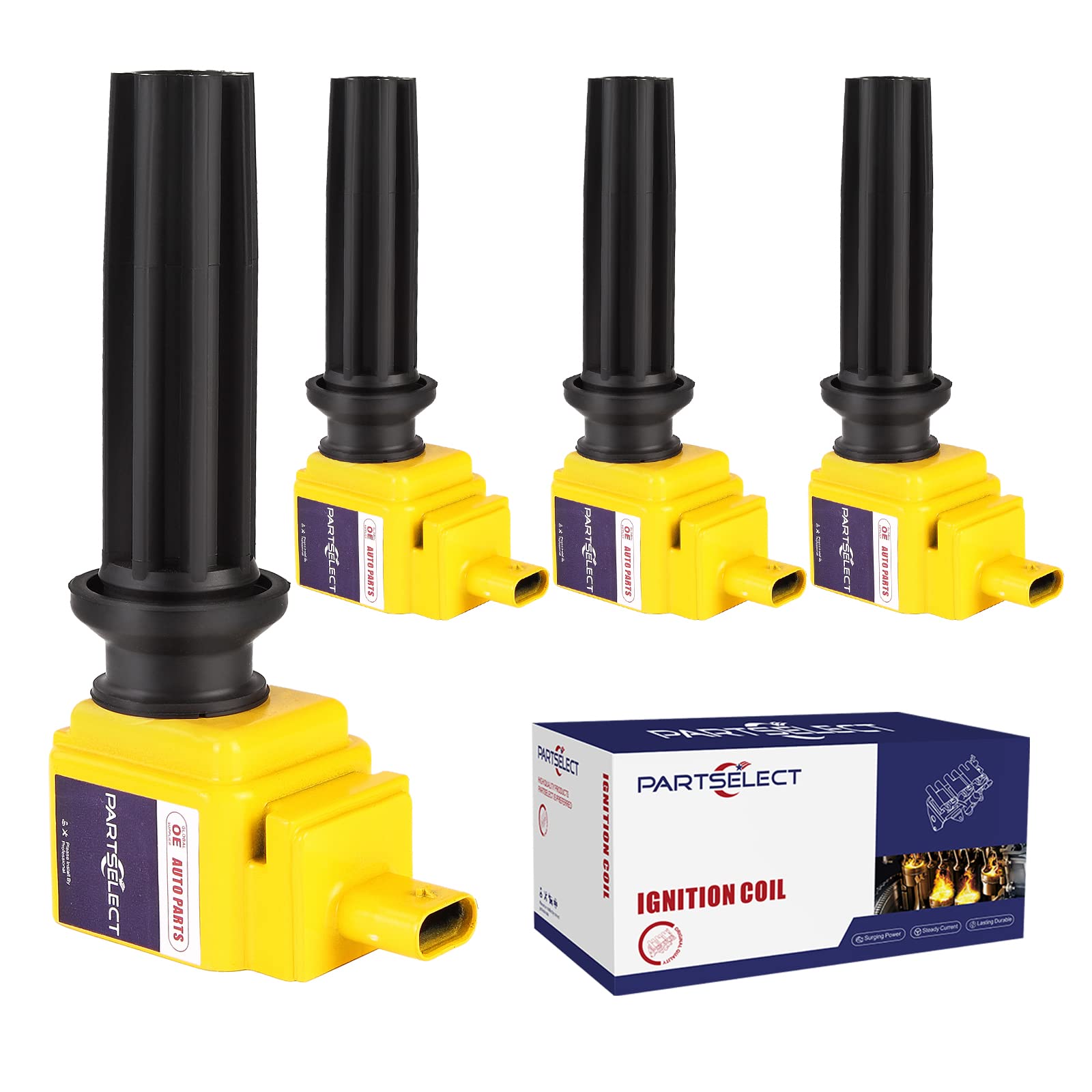 Partselect 4Pcs Ignition Coil Pack Uf670 Dg546 5C1873 Replacement For Lincoln Mkz Ford Focus Edge Mustang Fusion Explorer Taurus
