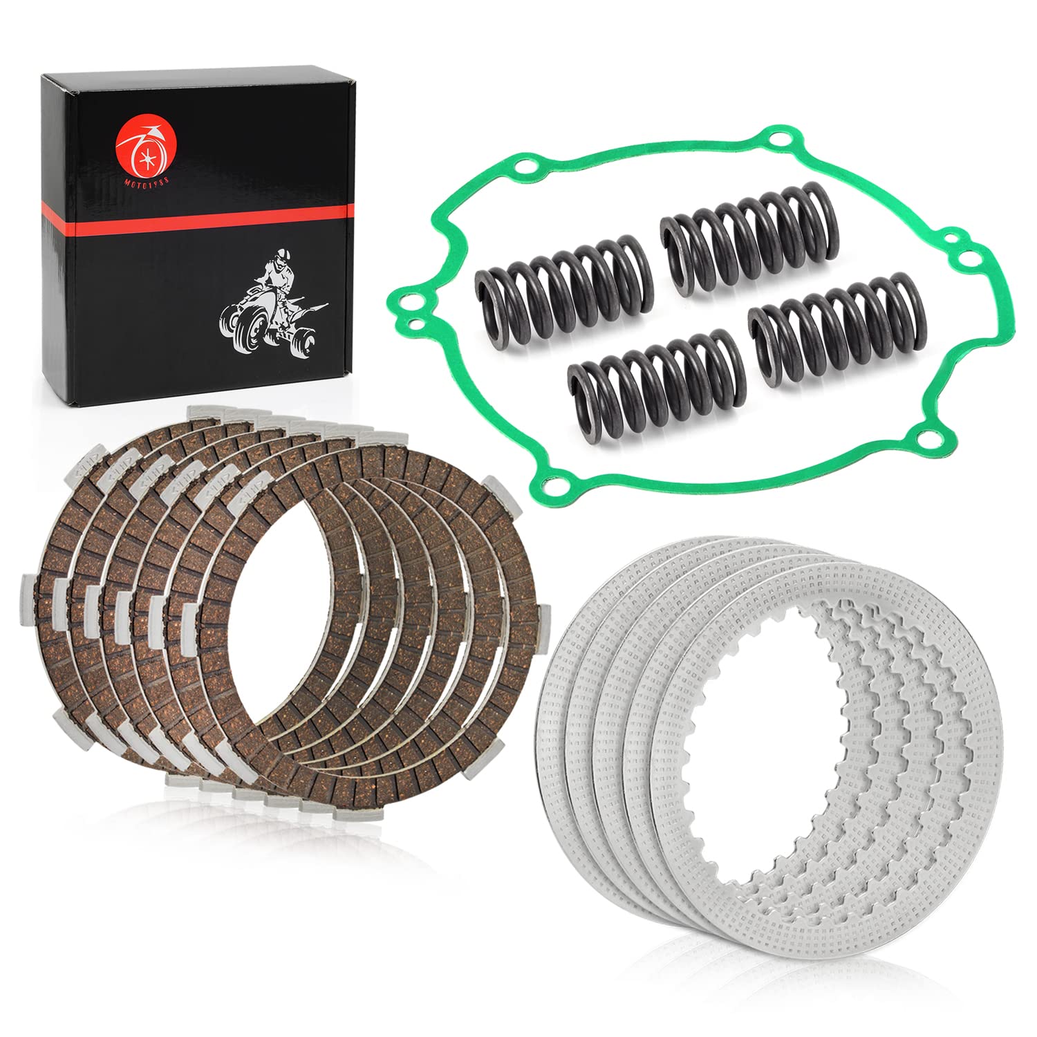 MOTO1988 Heavy Duty Clutch Kit with Springs & Gasket for Kawasaki KX80 KX85 KX100 1998-2021, Model 13088-1016, Alloy