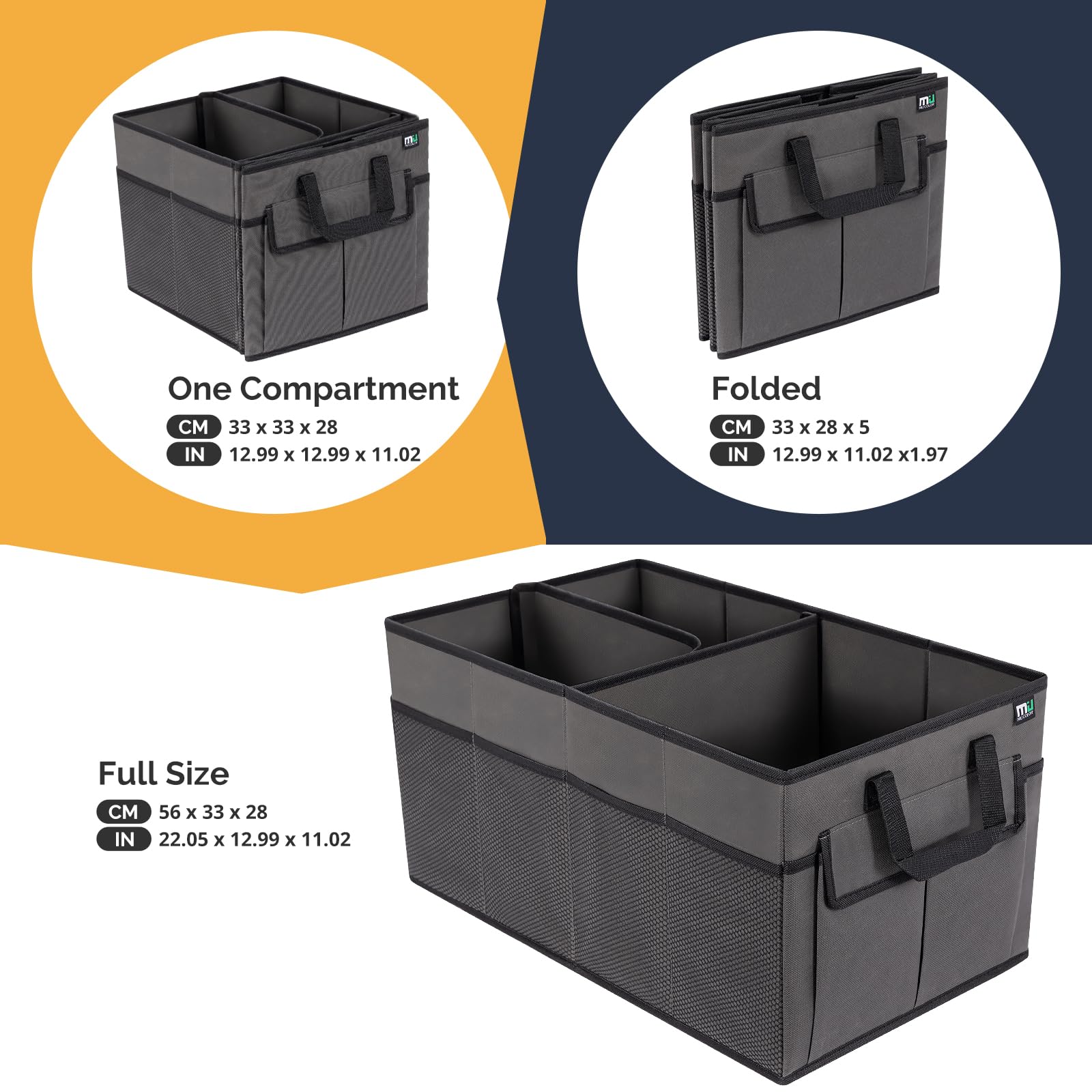 Miu Color Trunk Organizer For Suv (Dark Gray, Standard)