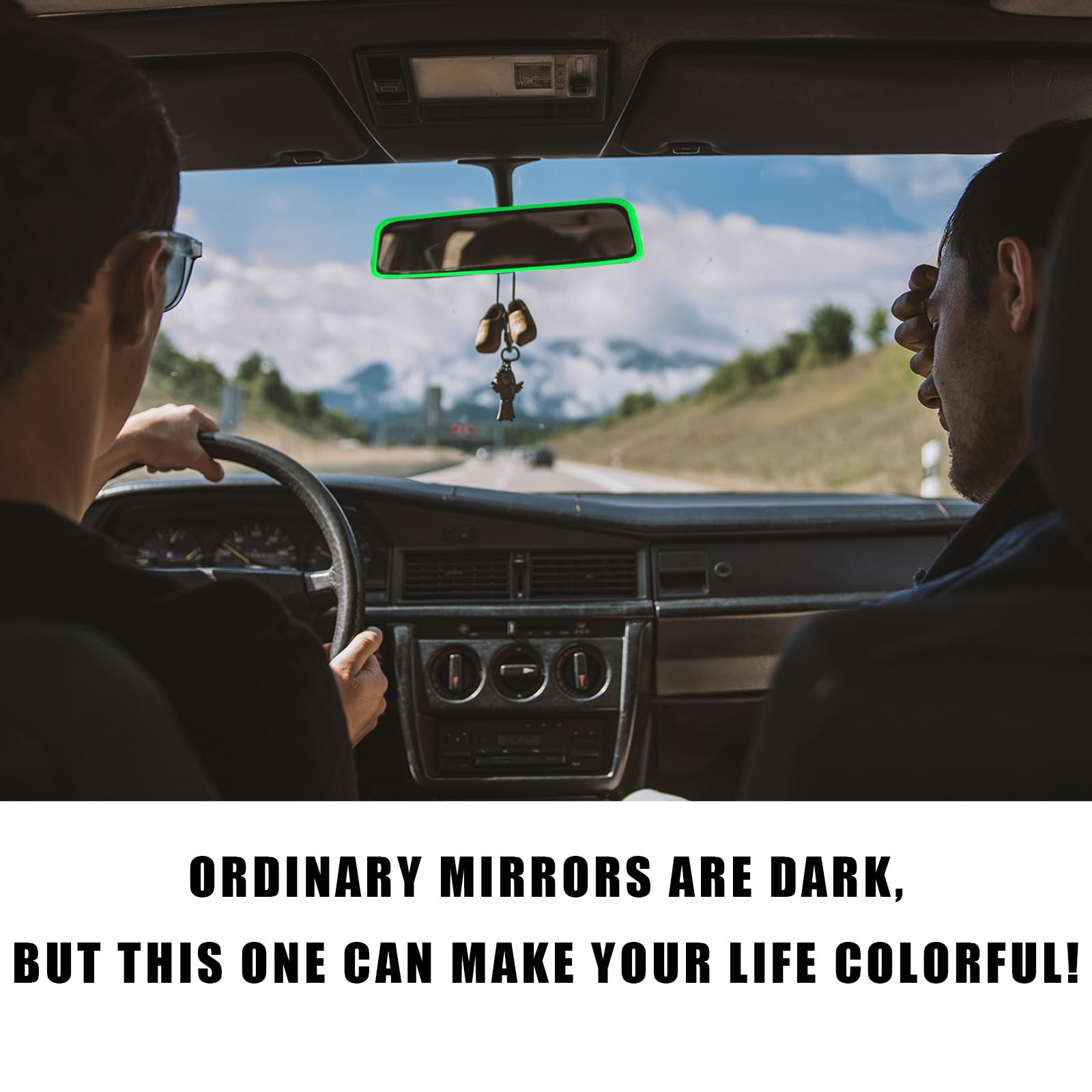 Suvnie Car Rear View Mirror Protector Frame, Silicone Auto Edge Protective Cover Compatible with Model 3 Y, Interior Decor Acces