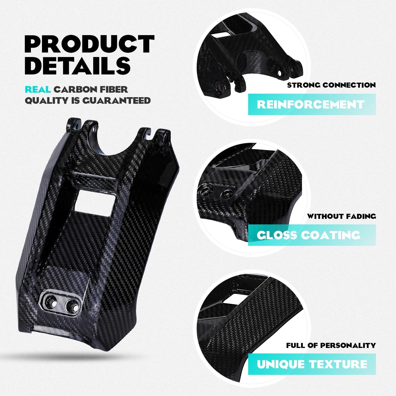 Funparts Carbon Fiber Battery Cover for Surron Light Bee X/S - Black, Durable Lid Guards for Electric Dirt Bike