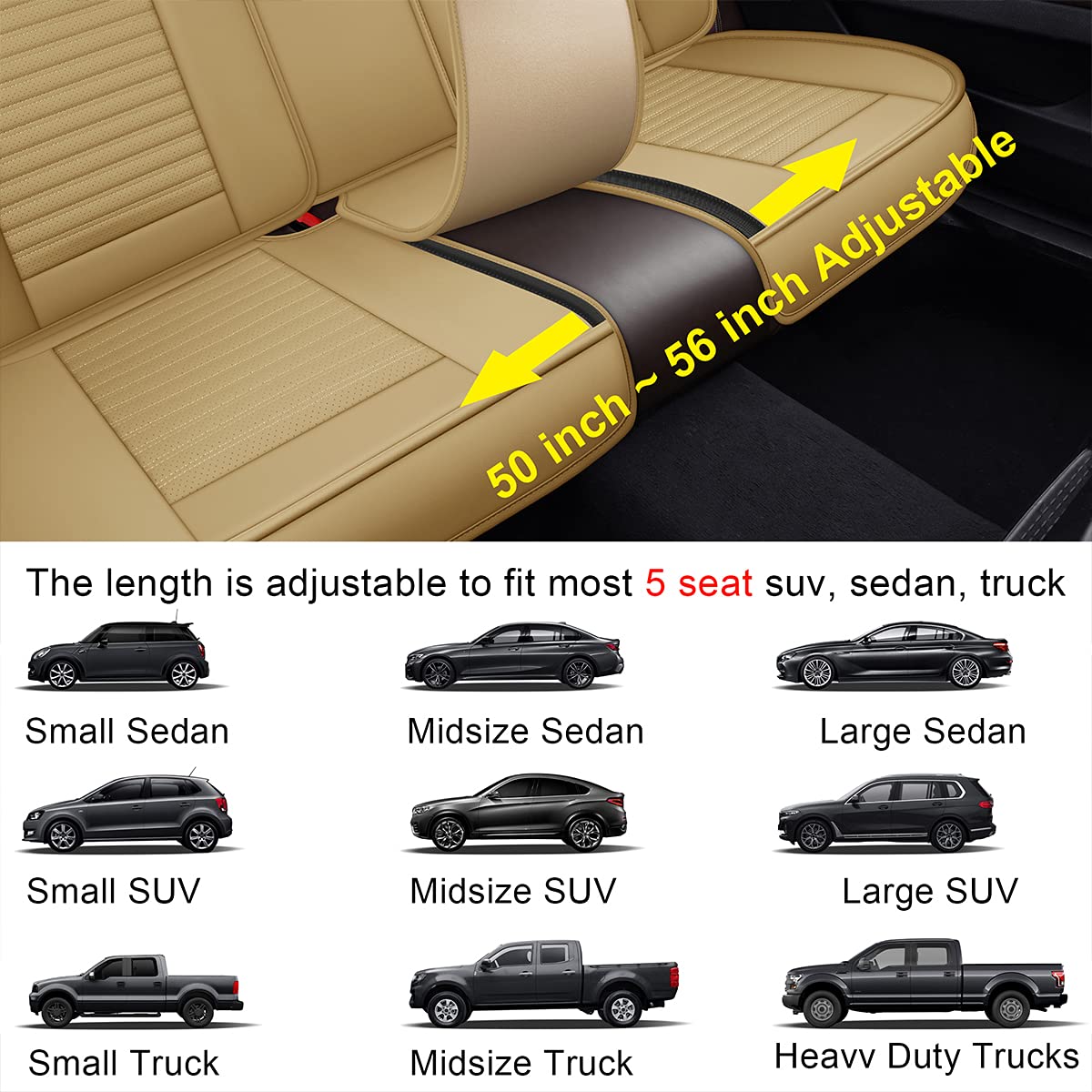 Lingvido Car Seat Covers,Breathable And Waterproof Faux Leather Automotive Seat Covers For Cars Suv Pick-Up Truck Sedan,Universa