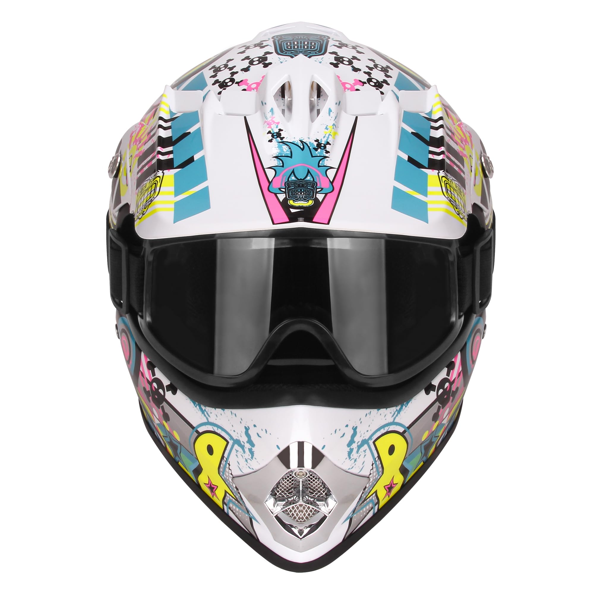 JAGASOL DOT Youth Motocross Helmet, Small, Matte Black, ABS, Model JS-ETYYK-B12, Includes Goggles
