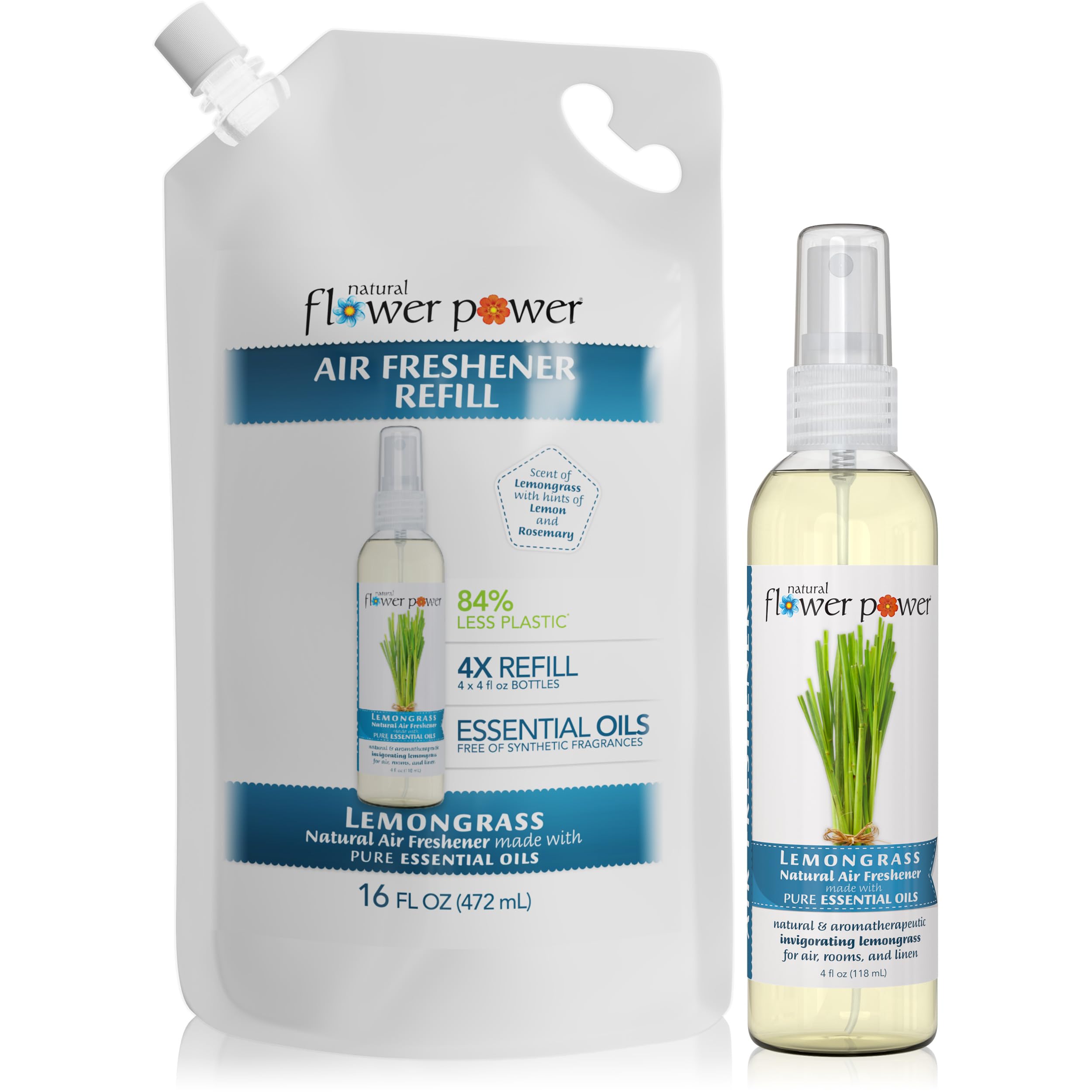 Natural Flower Power Air Freshener Spray - Odor Eliminator With Essential Oils For The Home, Car & Fabric - Cruelty Free & Vegan