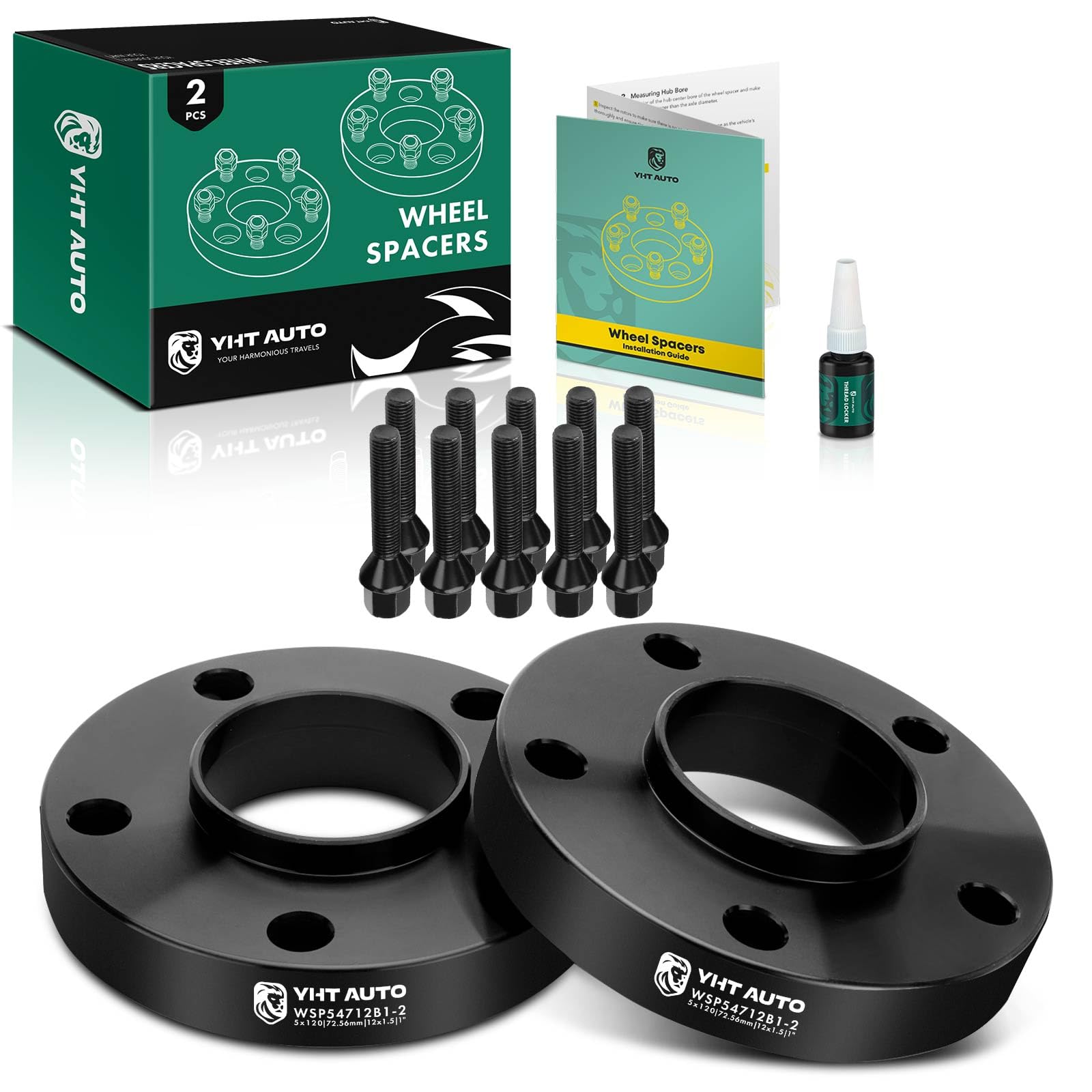 YHTAUTO 5x120 Hub Centric Wheel Spacers 1 inch Compatible with 1974-2016 BMW 1/3/5/6/7/8/M3/M5/M6/Z3/Z4/Z8 Series, w/ M12x1.5 & 