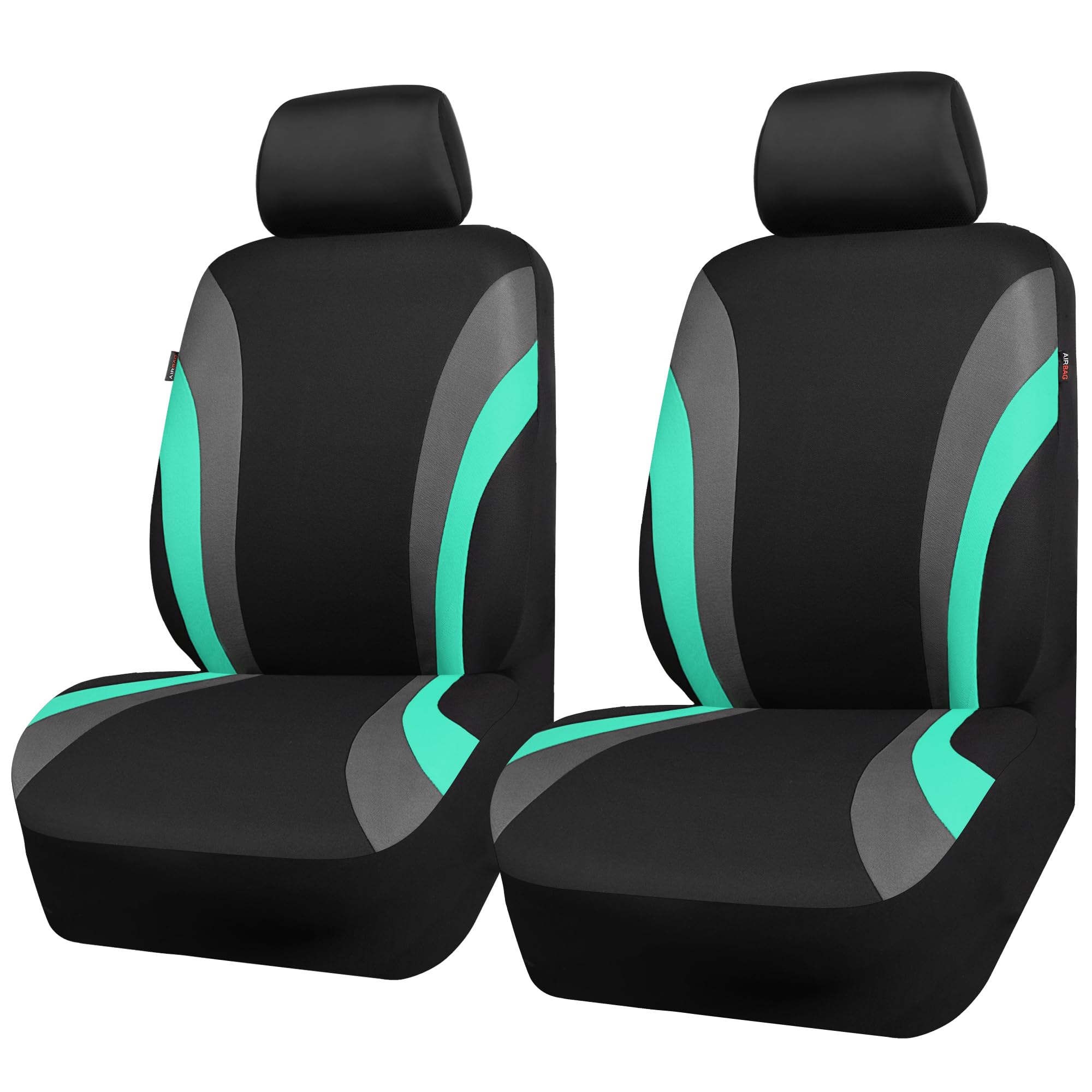 Car Pass Line Rider Sporty Front Seat Covers,Mint Car Seat Covers Two Front Seats Only For Cute Women Girl, Airbag Compatible,Un