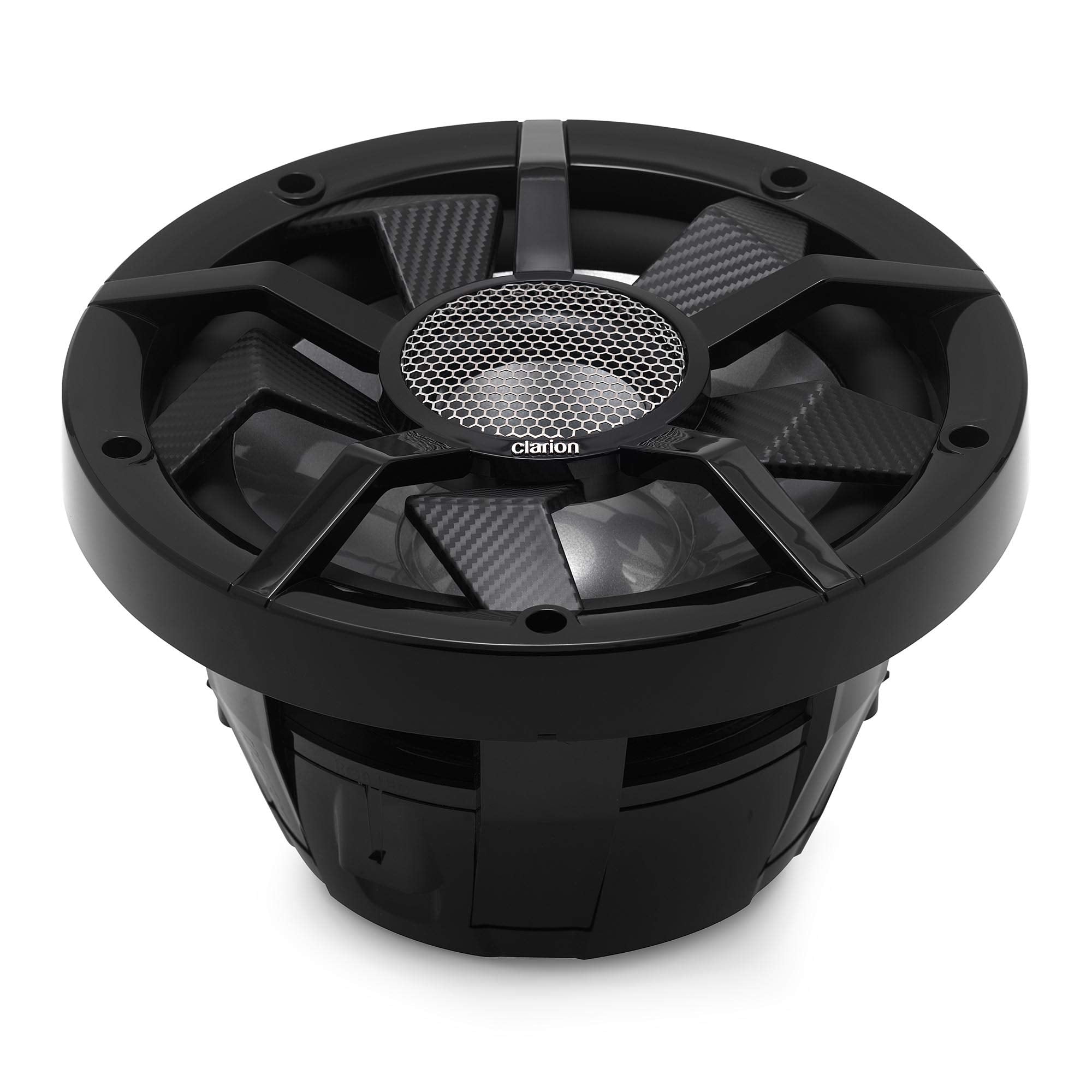 Clarion Cm2513Wl 10-Inch Marine Subwoofer 250W Rms Power Handling Dual 2 Ohm Voice Coils Built-In Rgb Illumination Includes Blac
