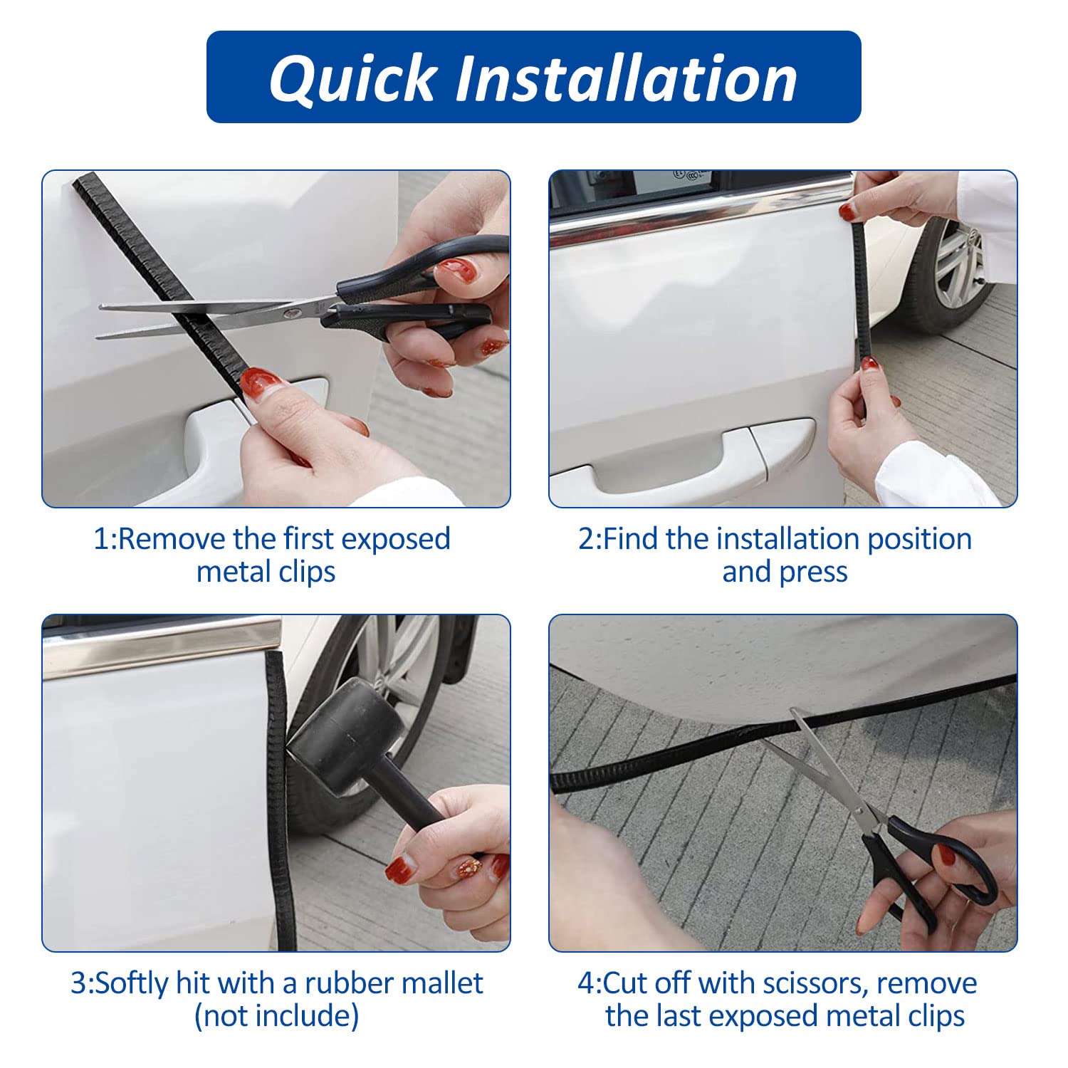 16.5Ft Car Door Edge Guards - Black Universal Fit Door Edge Protector, Rubber U Shape Automotive Door Trim Molding for Sedans Tr