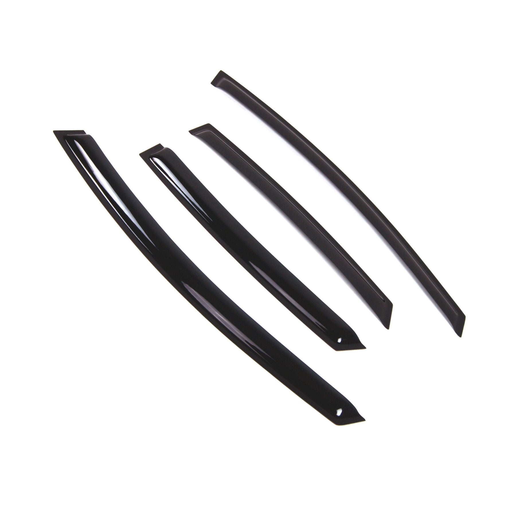 Tuningpros WD2-769 Dark Smoke 4 Pcs Set Window Visor (Outside Mount) Deflector Rain Guard Compatible with 2009-2016 Ford Fiesta 