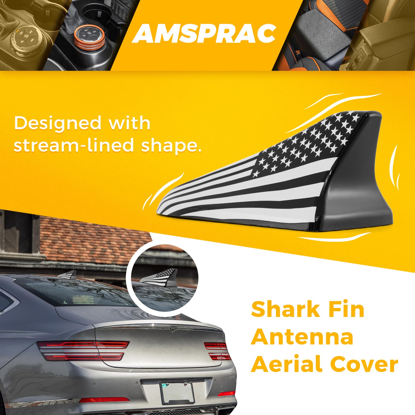 Amsprac Shark Fin Antenna Cover,Antenna Base Fit For Kia Optima 2014-2020,Hyundai Sonata 2015-2019,Genesis Sedan G80 2015-2017,G