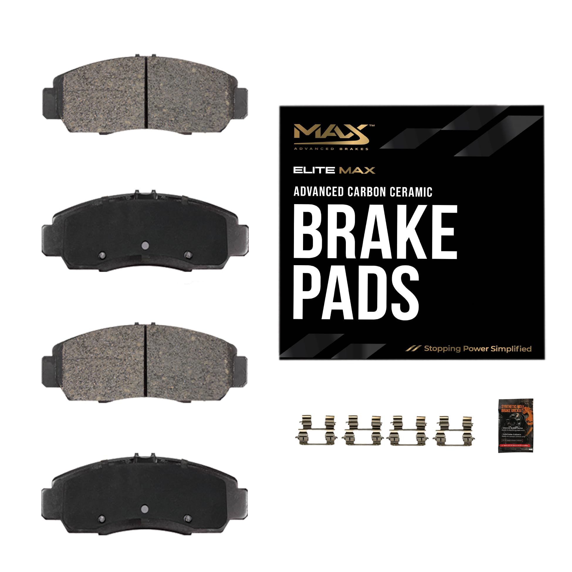Max Advanced Brakes Front Brake Pad Compatible With 2009-2015 2016 2017 2018 2019 Ford Explorer Flex Compatible With Lincoln Mkt
