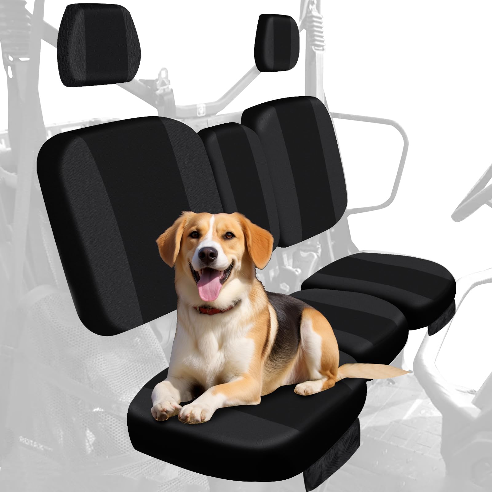 Starknightmt Utv Defender Seat Cover, Waterproof Dustproof Seat Covers Black Compatible With Can Am Defender Dps Max 6X6 Pro 201