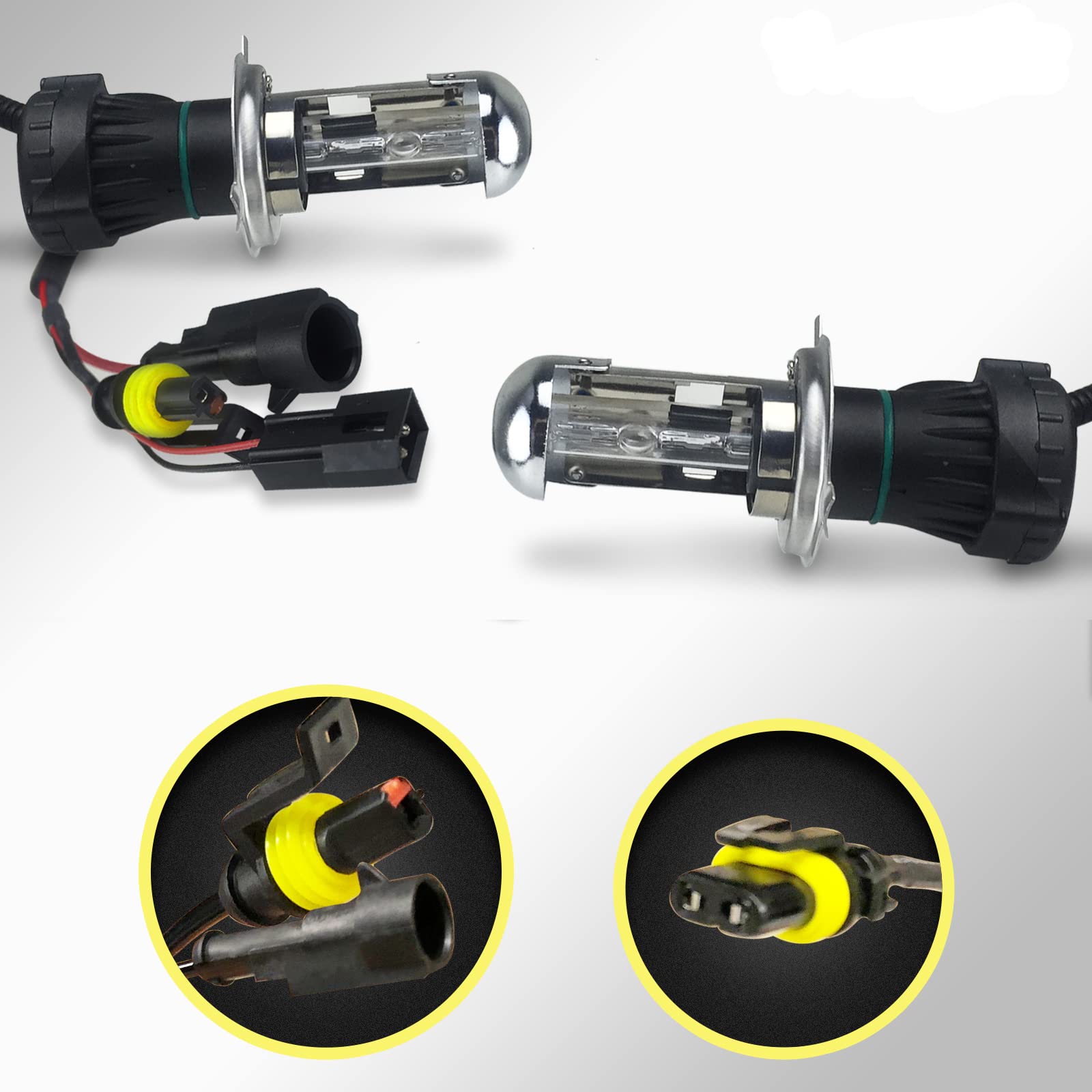 Innovited Hid Xenon H4 9003 5000K Bi Xenon Replacement Hi/Lo Bulbs (1 Pair) Pure White