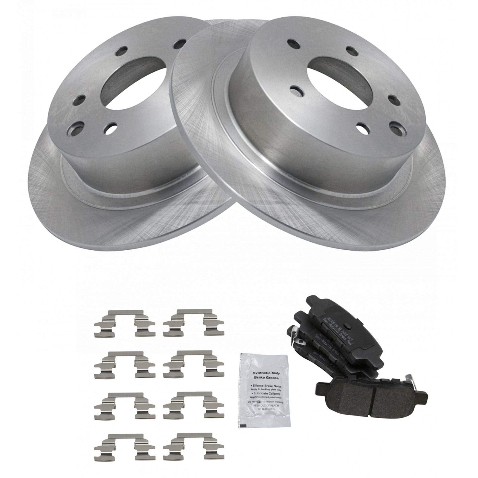 Trq Rear Brake Pad & Rotor Kit Brake Pads Brake Rotor Semi-Metallic Compatible With 2002-2022 Nissan Altima 2011-2017 Juke 2004-