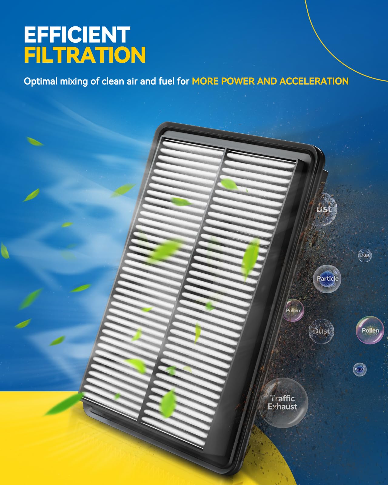 Philtop Engine Air Filter Ca11943 Replacement For 2019-2020 Hyundai Santa Fe, 2015-2021 Palisade, Santa Fe Sport & Kia Sedona, 2