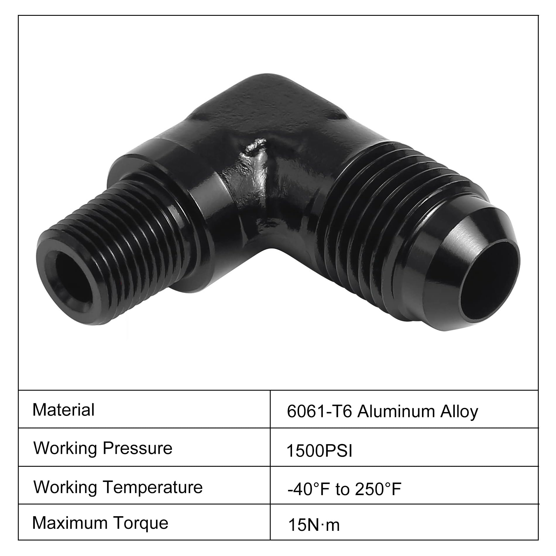 Evil Energy 6An To 1/8'' Npt Male 90 Degree Fitting Adapter Aluminum
