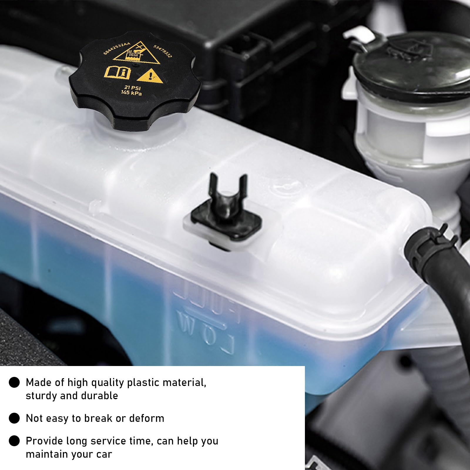 Sylvil Car Radiator Coolant Reservoir Cap, Radiator Coolant Recovery Cap Replacement Compatible with Ram 2013-2021, Durango 2016