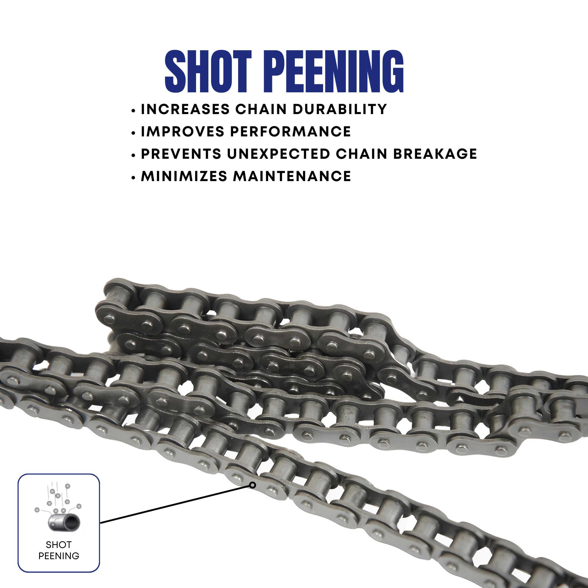Jeremywell #35 Roller Chain 4 Feet (128 Links) + 1 Master Link for Go Karts, Mini Bikes, Motorcycles, Dirt Bike and Industrial M