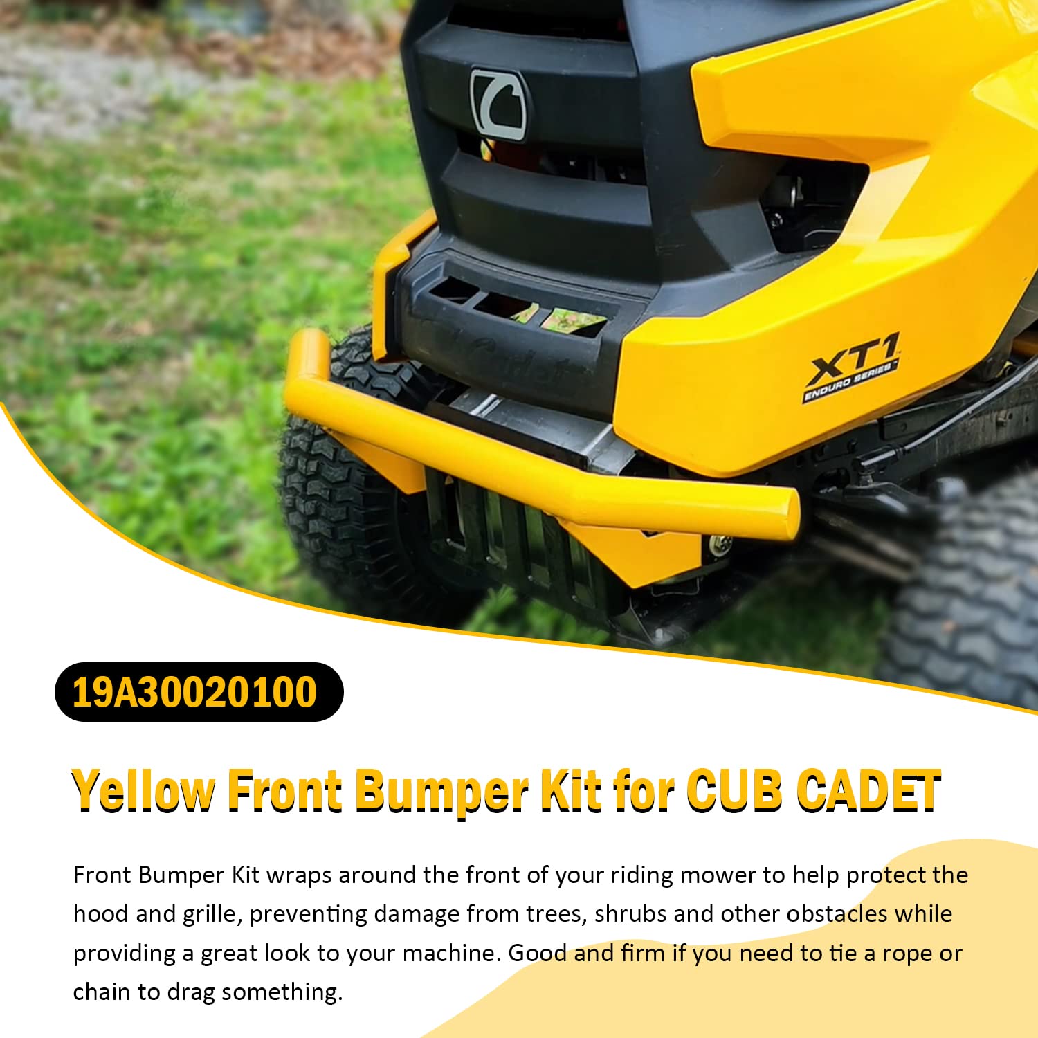 USSKYBOY Yellow Front Bumper Kit for CUB Cadet GT XT1 XT2 50, Model 19A30020100, Alloy Steel
