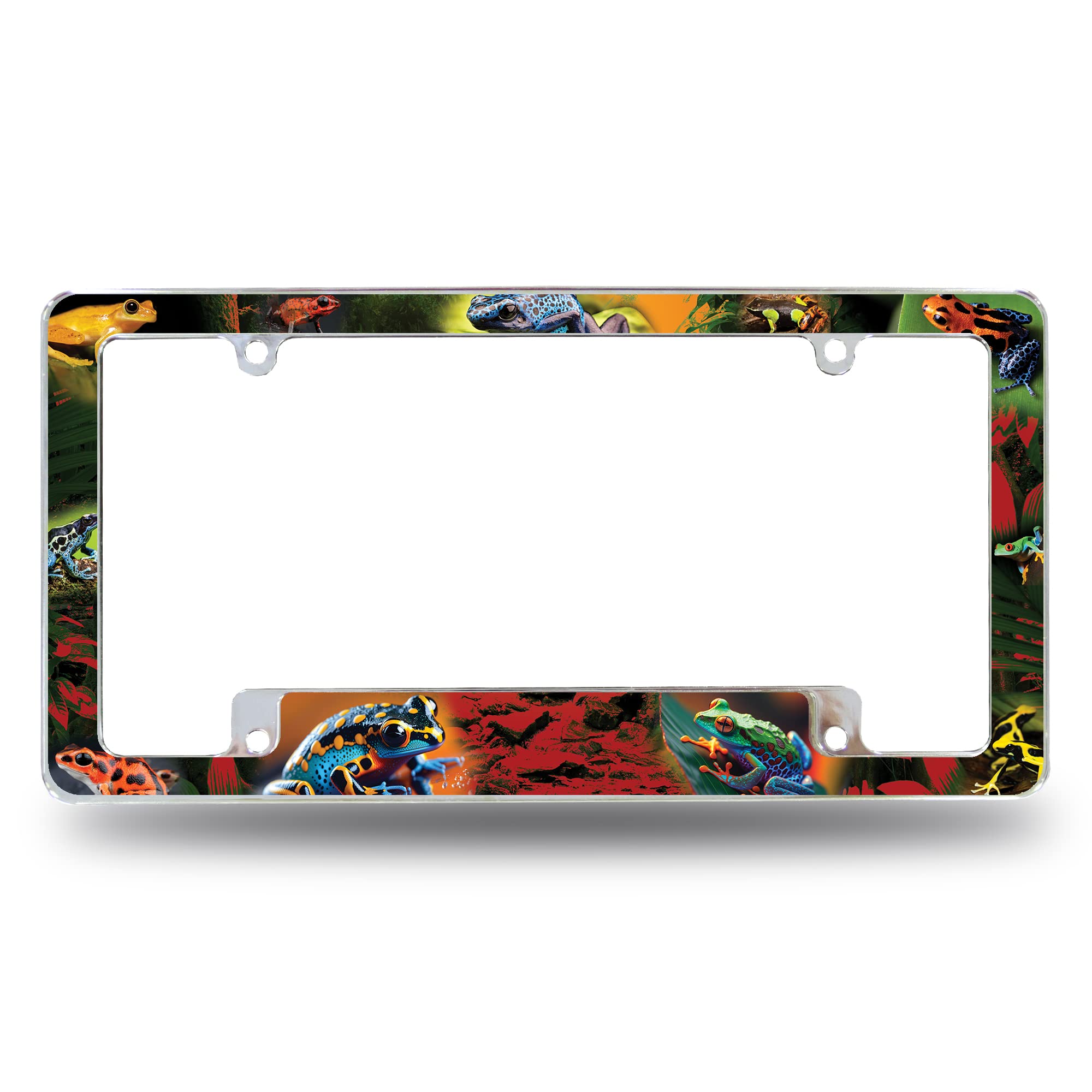 Rico Industries Amphibians Frogs All Over Automotive License Plate Frame for Car/Truck/SUV (12 x 6)