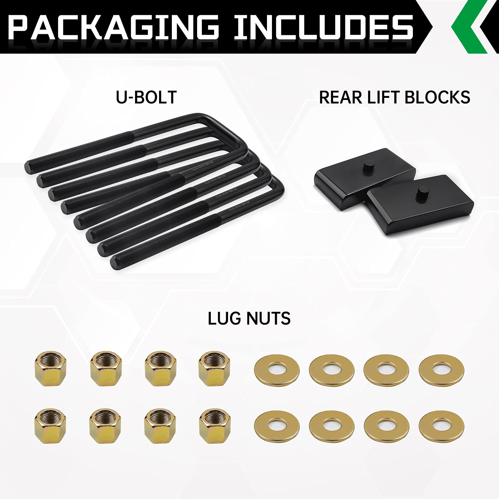 Autoptim Rear Leveling Lift Block Kit - Replacement For 1999-2021 Gm Silverado Sierra 1500 2Wd/4Wd, 1 Inch Strut Spacer