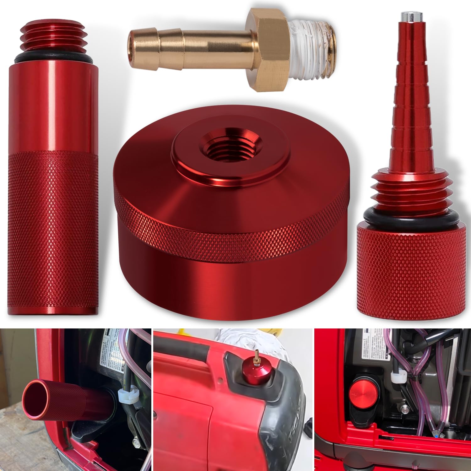 For Honda EU3000i EU2000i EU1000i Generator Extended Run Gas Cap, Mess Free Oil Change Funnel & Magnetic Oil Dipstick Aluminum R