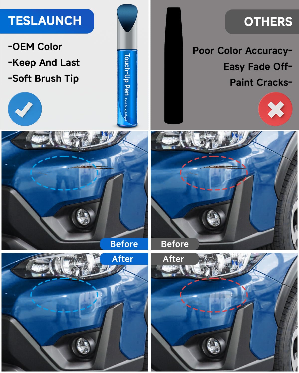 RSACET Touch Up Paint for Subaru J8U Quartz Blue Pearl - 0.41 Fl Oz Scratch Repair