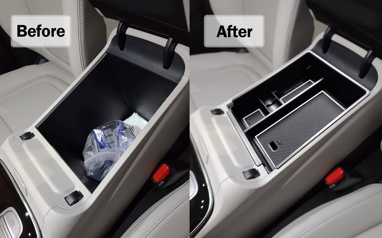 Tacorbo Center Console Organizer Compatible With Hyundai Tucson Limited/Hybrid Sel 2022 2023 2024 And Santa Cruz 2022 2023 2024