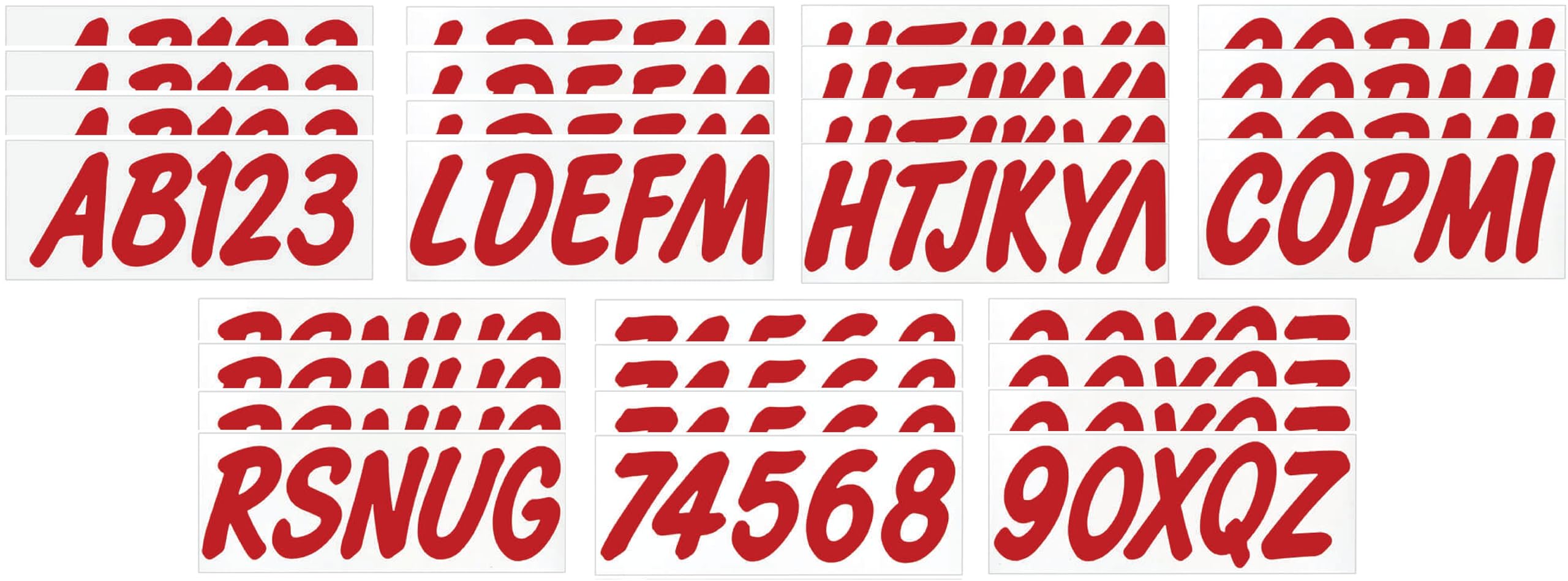 Hardline Products Series 400 Factory Matched 3-Inch Boat & PWC Registration Number Kit - Solid Red - RED400EC