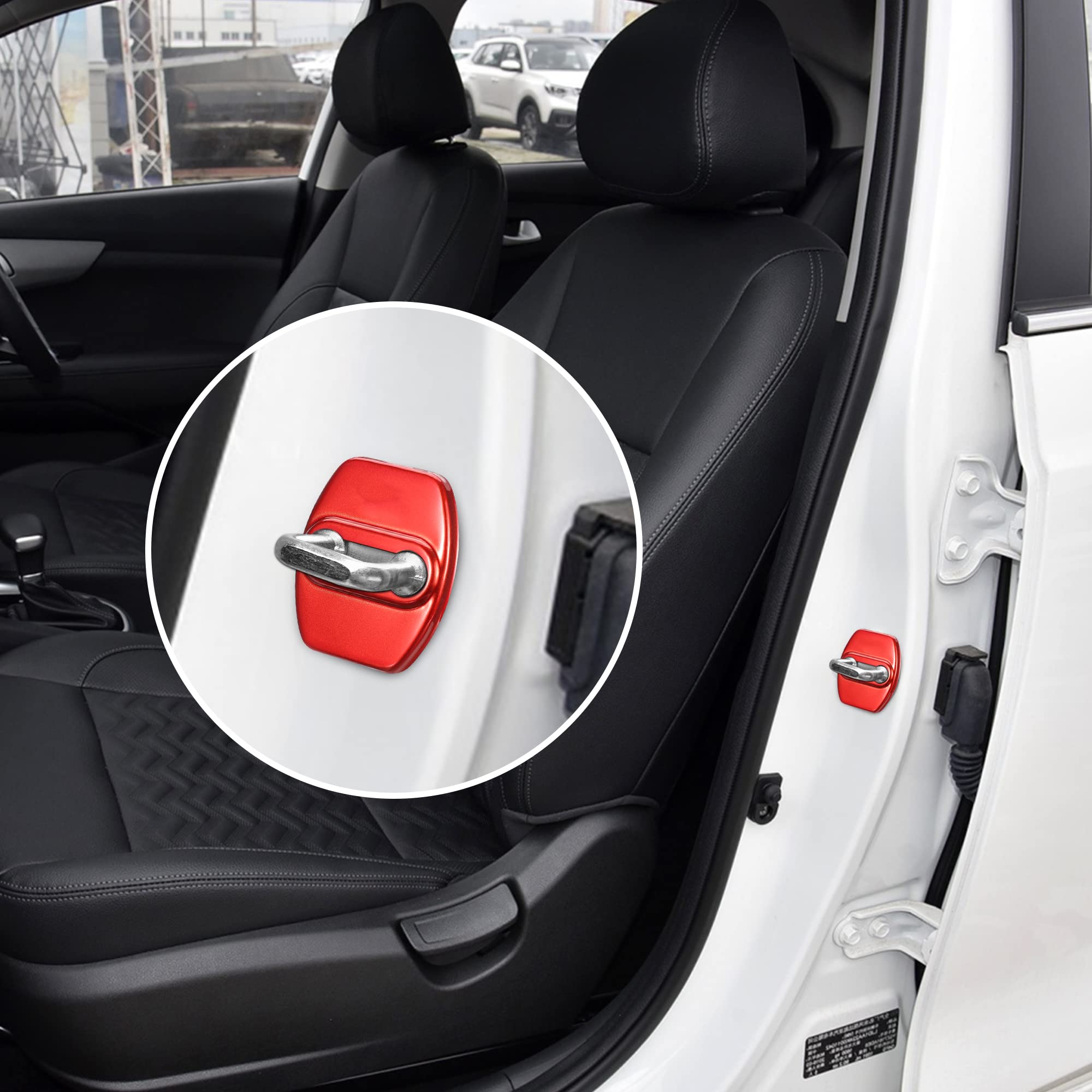 Tomall 4Pcs Car Door Lock Latches Cover Protector Compatible With Kia Stinger Sorento Soul Gt-Line Gt2 Gt1 Optima Forte K5 Acces