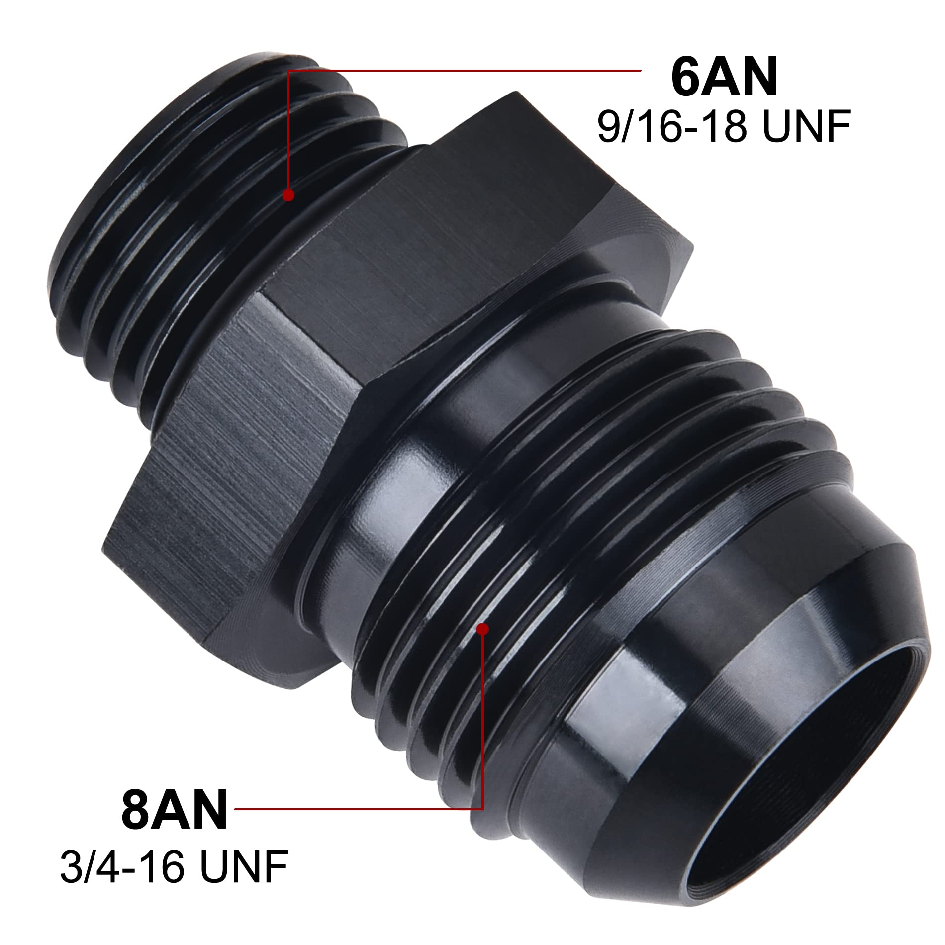 Evil Energy 8An Flare To An6 Orb Male O-Ring Fitting Adapter