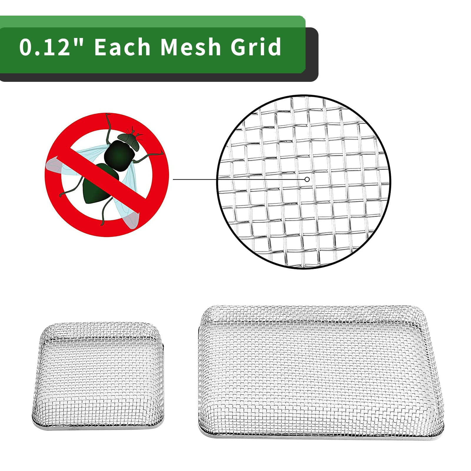 Rvguard Rv Flying Insect Screen Stainless Steel Mesh With Installation Tool And Silicone Rubber, Circular 2.8 Inch, 8.1 X 1.5 In