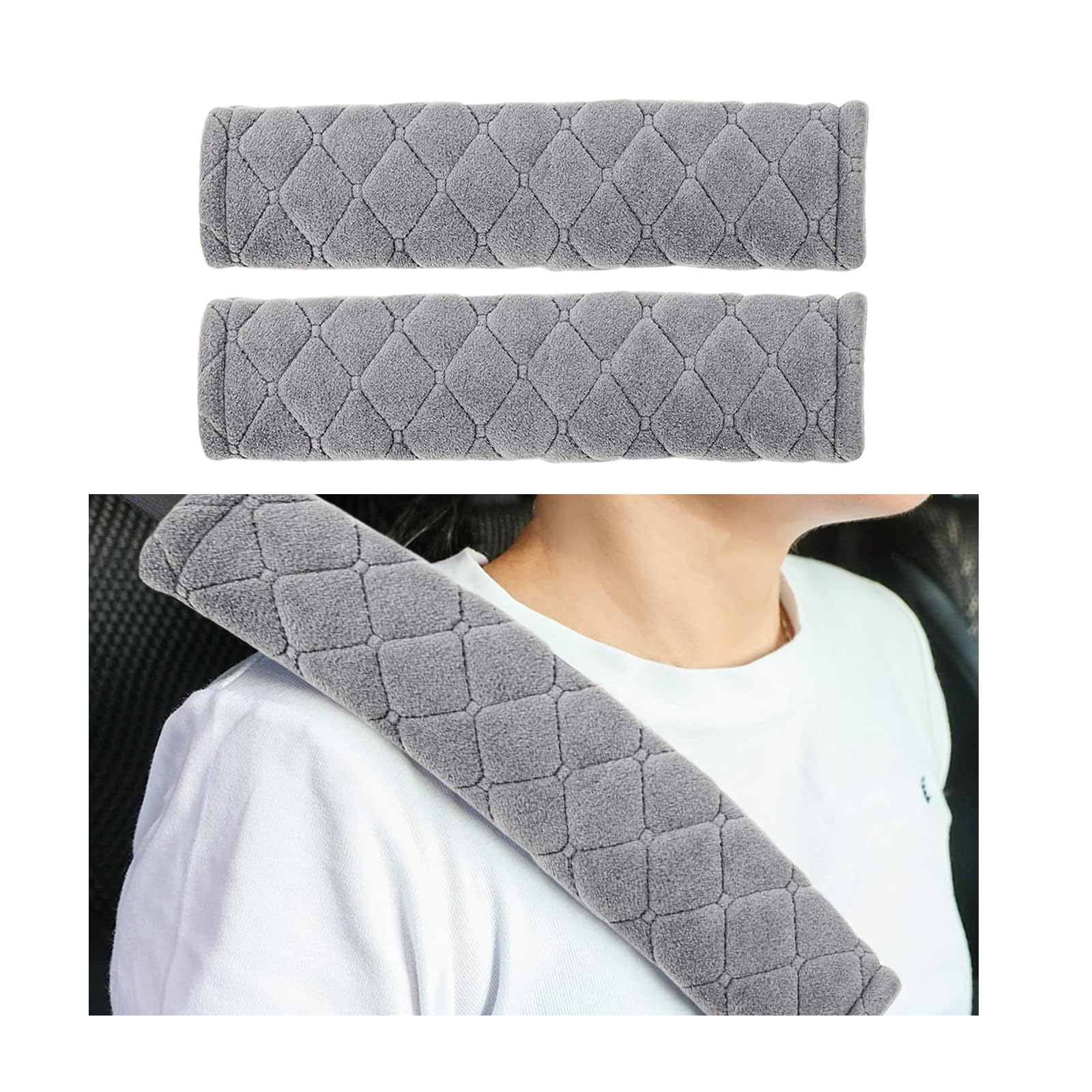 Kewucn 2 Pack Soft Car Seat Belt Pad Cover, Universal Comfort Seat Belt Shoulder Strap Covers Helps Protect You Neck and Shoulde