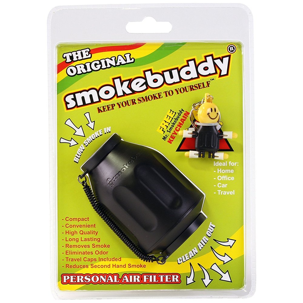 Smokebuddy Original Black Personal Air Filter - Medium Size, Black Plastic Design
