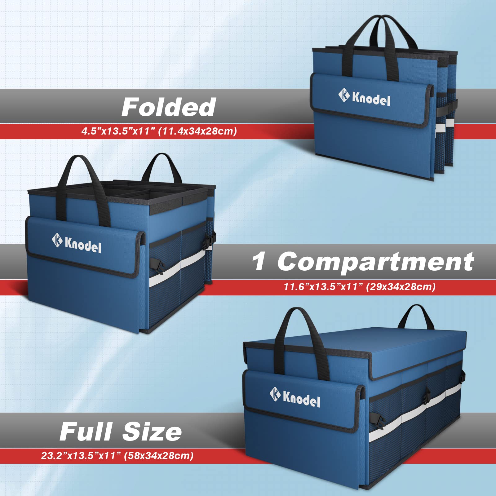 K Knodel Car Trunk Organizer With Lid, Collapsible Car Trunk Storage Organizer, Car Organizer And Storage For Suv, Truck, Sedan