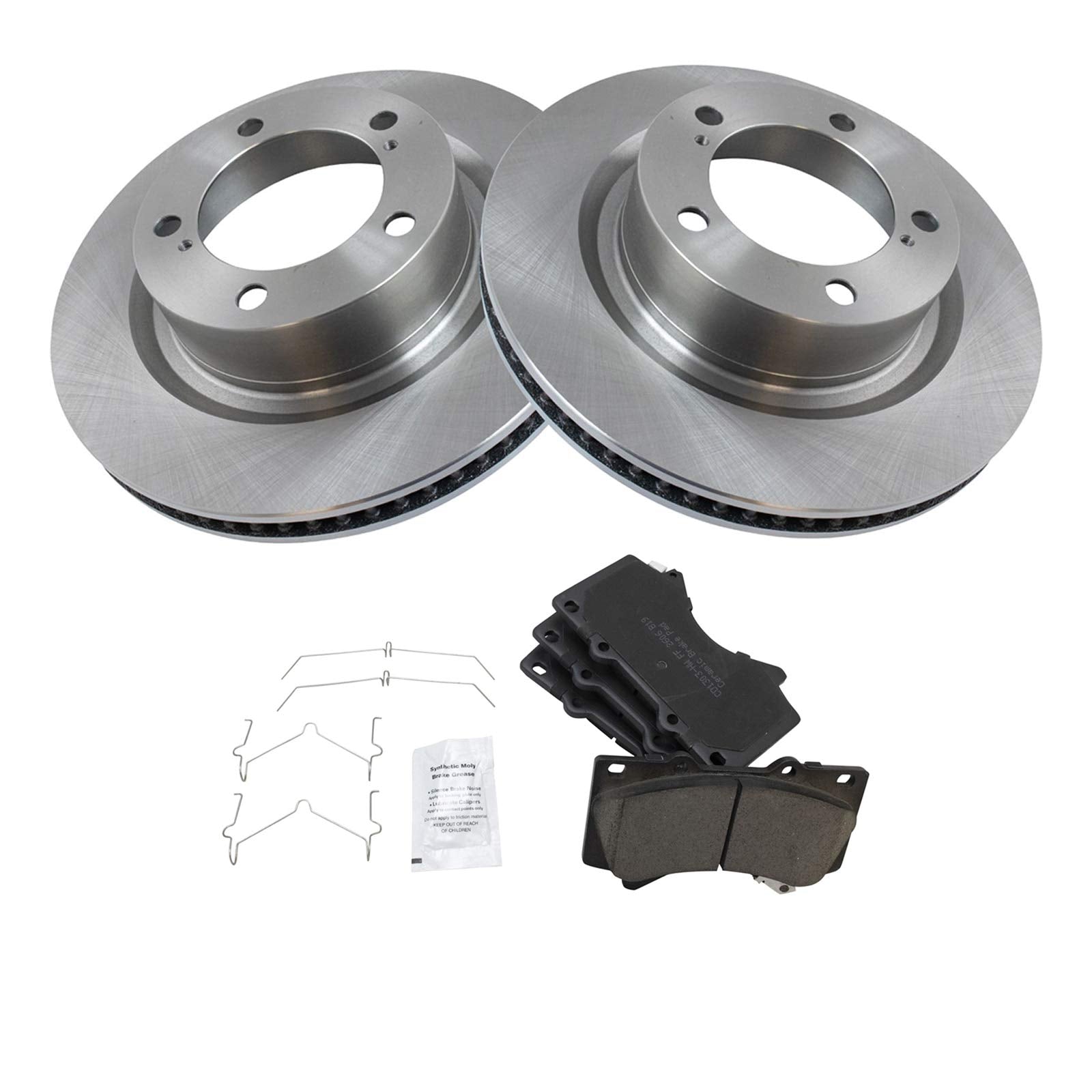 Trq Front Brake Pad & Rotor Kit Brake Pads Brake Rotor Ceramic Compatible With 2016-2021 Lexus Lx570 Toyota Land Cruiser 2008-20
