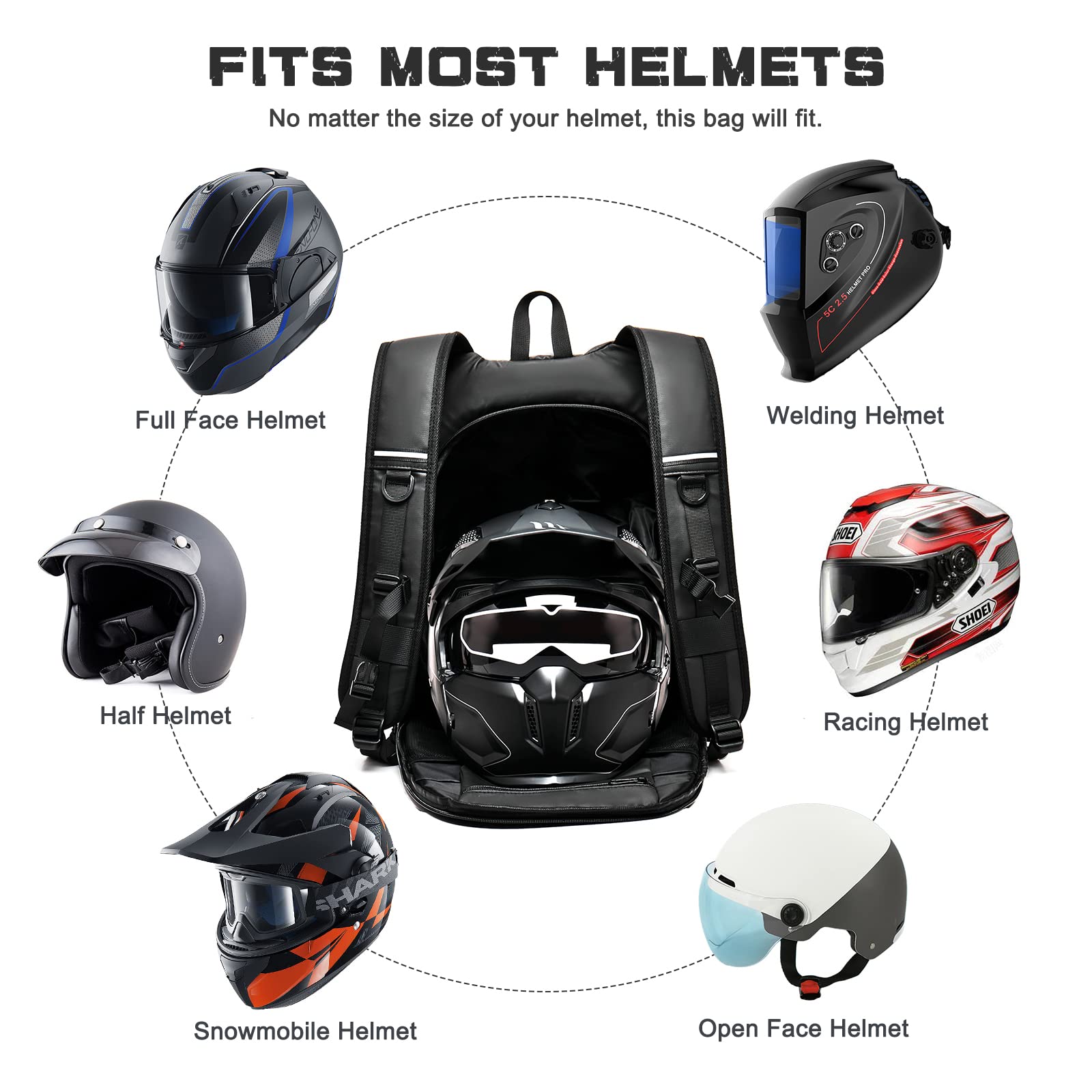Weplan Motorcycle Backpacks For Men And Women,Waterproof Helmet Backpack,Motorcycle Dirt Bike Accessories,Motorcycle Gear Seat B