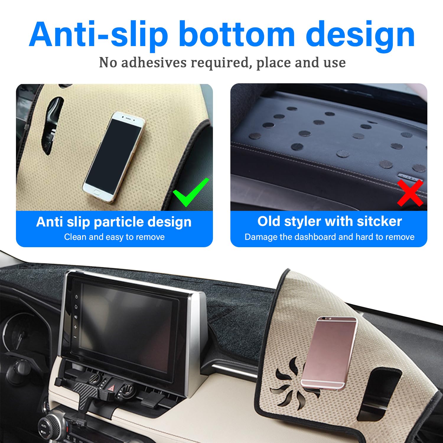 Remoch For Toyota Rav4 Accessories 2025 2024 2023 2022 2021 2020 2019 Dashboard Cover Dash Cover Mat Custom Fit Center Console Cover Sunshield Protector Rav 4 Pad(Gray)