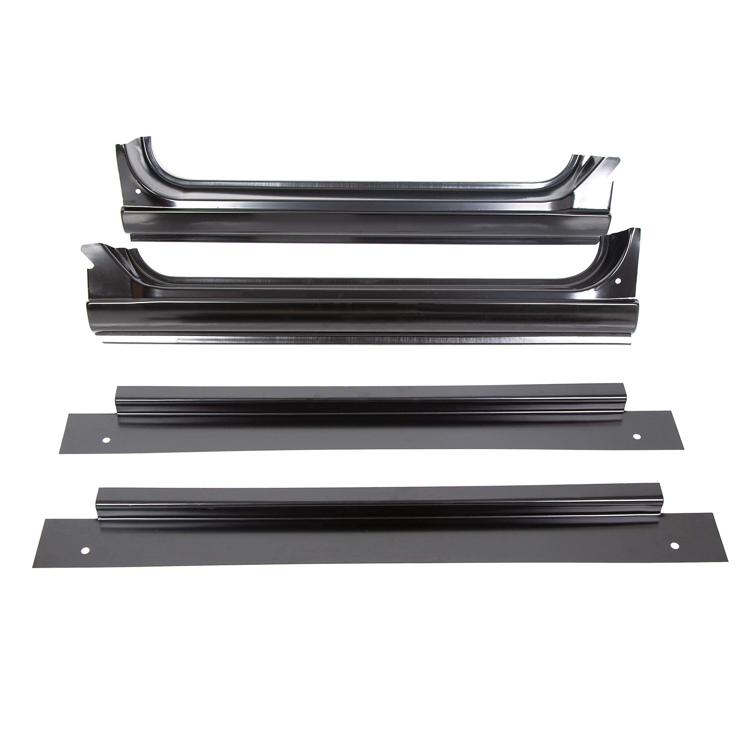 ECOTRIC Full Rocker Panels for 1967-1972 Chevy C10 Truck, Iron, Black, Model ECOET-322, Includes Inner Patch Panels