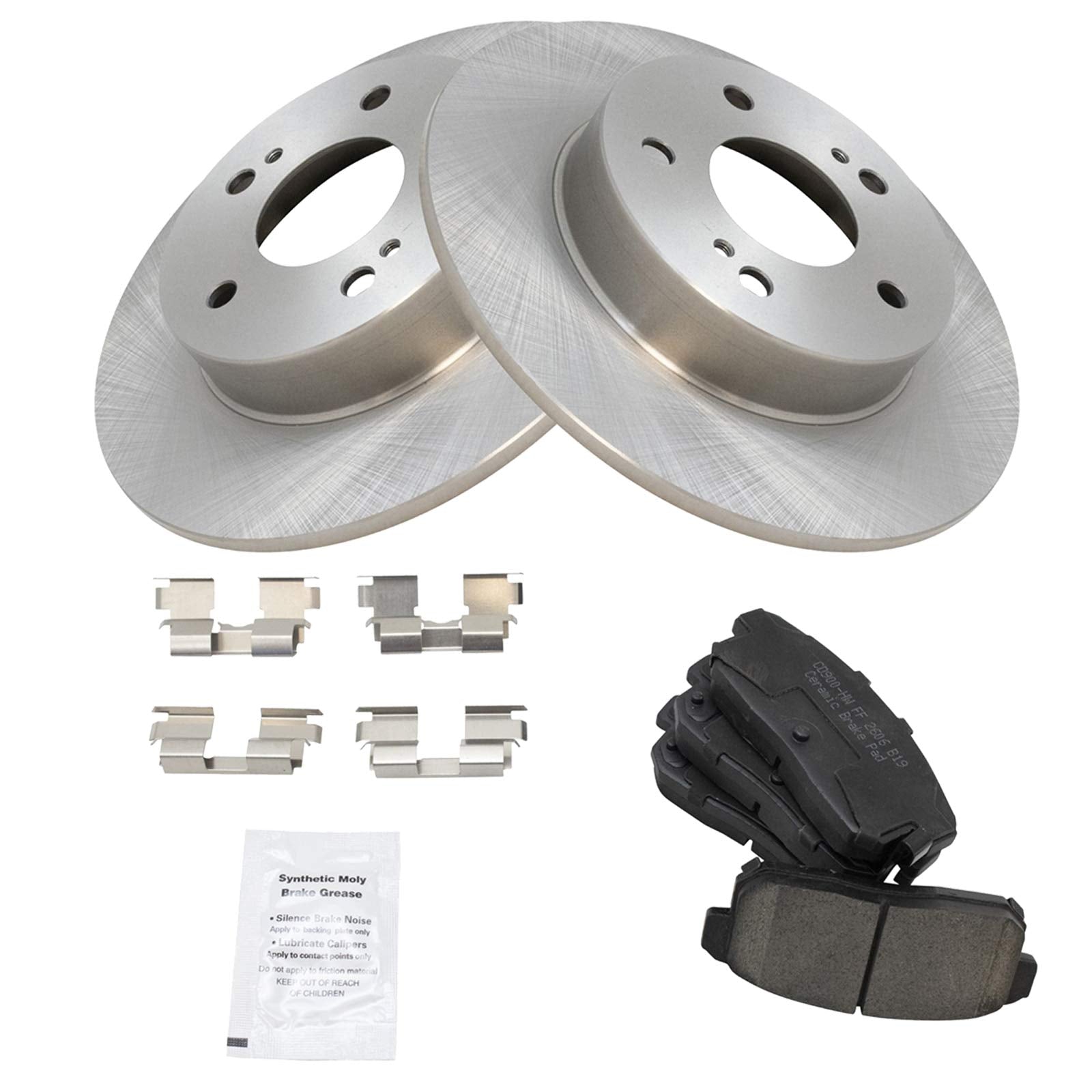 Trq Rear Brake Pad & Rotor Kit Brake Pads Brake Rotor Ceramic Compatible With 2001 Infiniti I30 2002-2004 I35 2001-2003 Nissan M