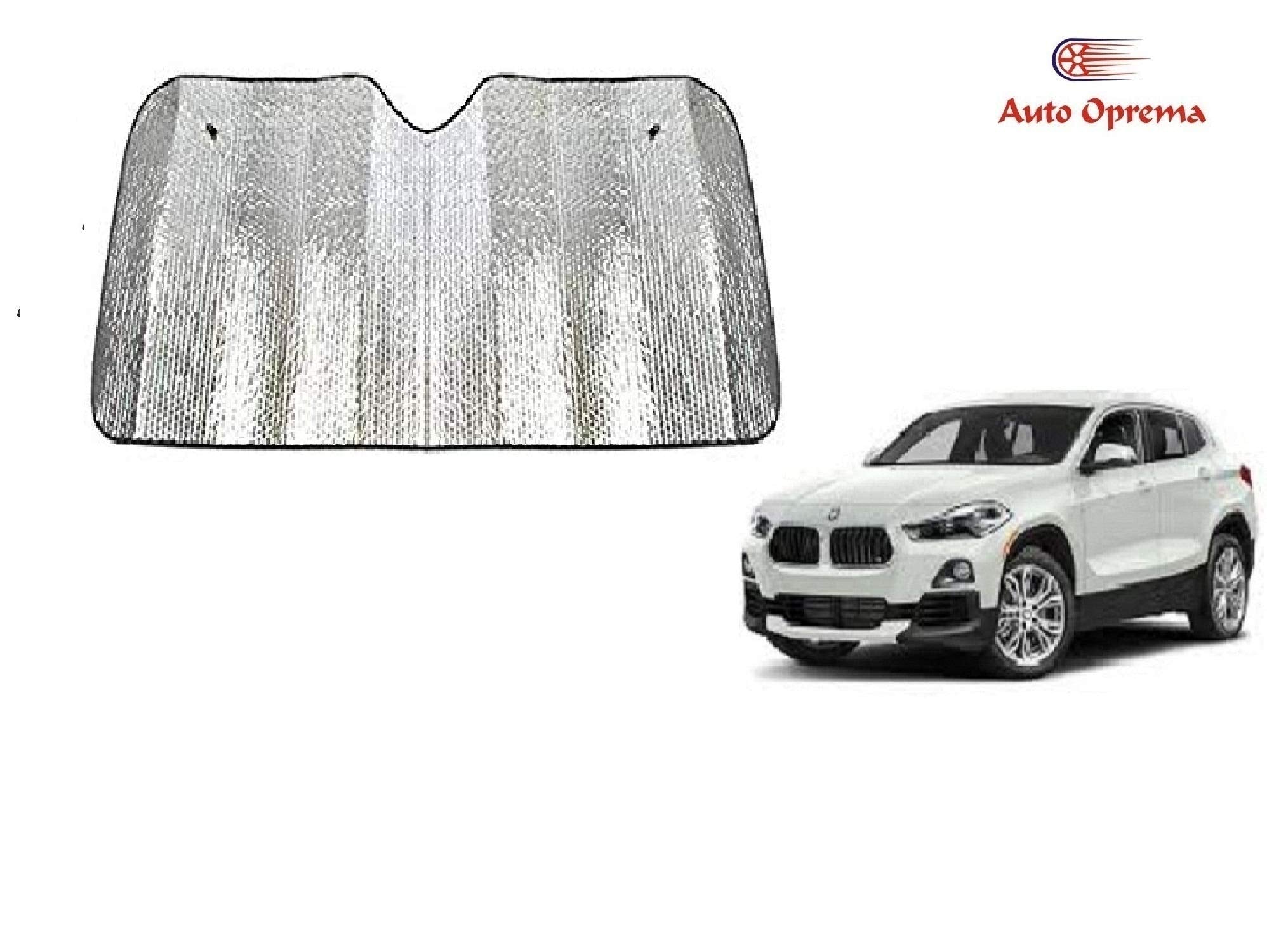 Auto Oprema (Award Winner at INDIAS Rising Star 2024) Front Foldable Metal/Foil Car Sunshade (Silver) 1 Pieces for BMW X2