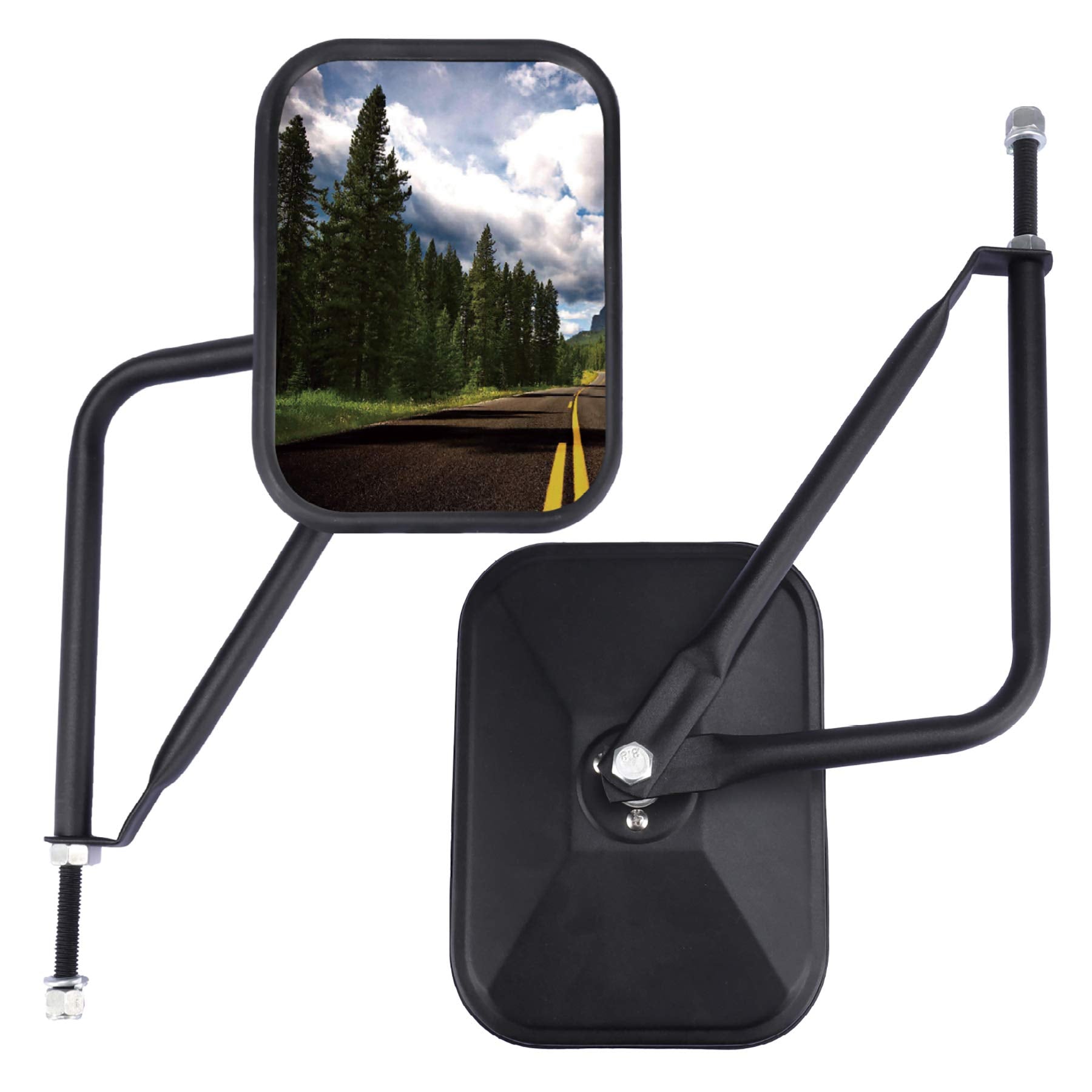 Justtop Mirrors Doors Off, Side View Mirrors Compatible With Jeep Wrangler Cj Yj Tj Jk Jl & Unlimited,Quicker Install Door Hinge