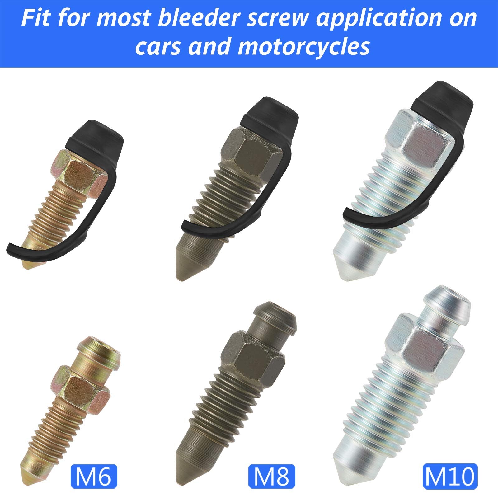 Frienda 50 Pieces Brake Bleeder Rubber Caps Brake Bleeder Screw Caps Grease Fitting Cap Rubber Dust Cover For Cars And Motorcycl